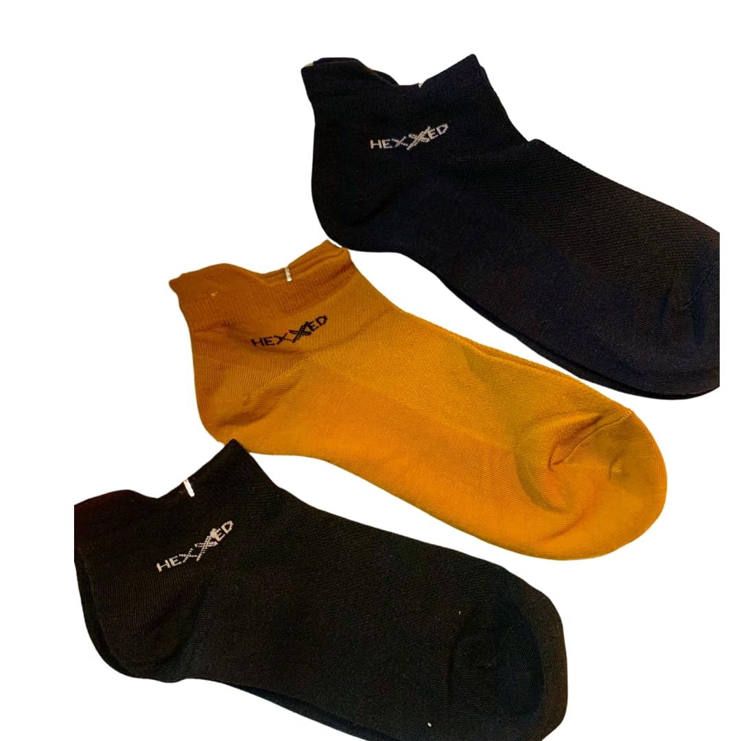 HEXXEDSupport Ankle-Length Socks For Men (B6-4, Pack Of 10)