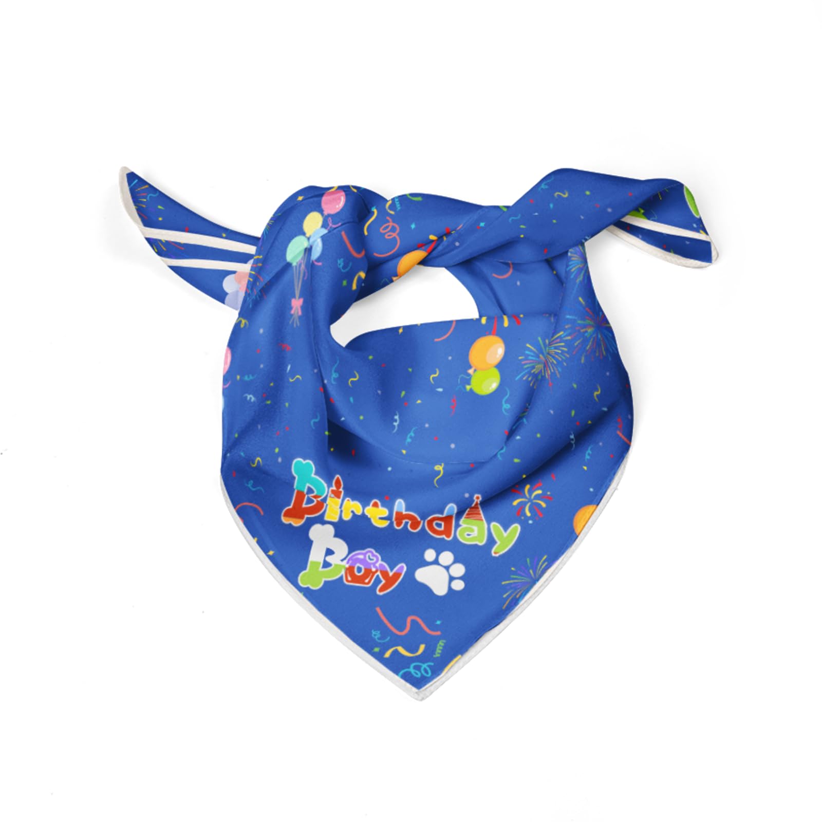 Birthday Dog Bandanas Boy Blue Reflective Dogs Scarfs for Birthday Party Decorations Supplies for Dogs Pet Accessories Cat