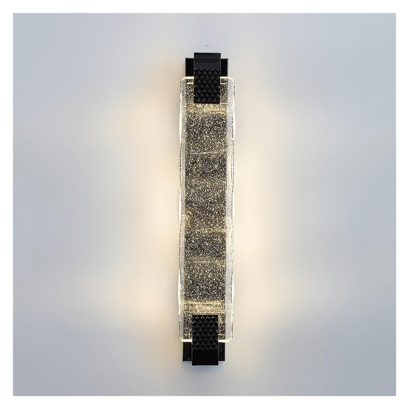 HPTHLY Contemporary Crystal Strip Wall Lights Led Dimmable Wall Sconces Home Bedroom Bedside Wall Lamps Living Room Hallway Decoration Wall Lighting Fixture,Luxury (Black-50Cm)