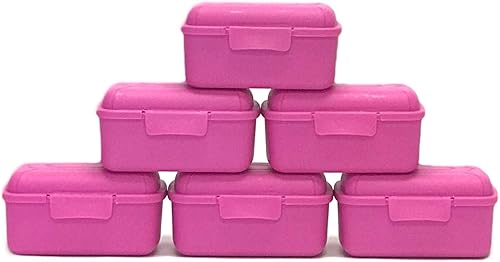 Mintra Home Caja de almacenamiento fucsia de 13.5 fl oz, paquete de 6 (4.75 pulgadas de ancho x 3.25 pulgadas de profundidad x 2.25 pulgadas de