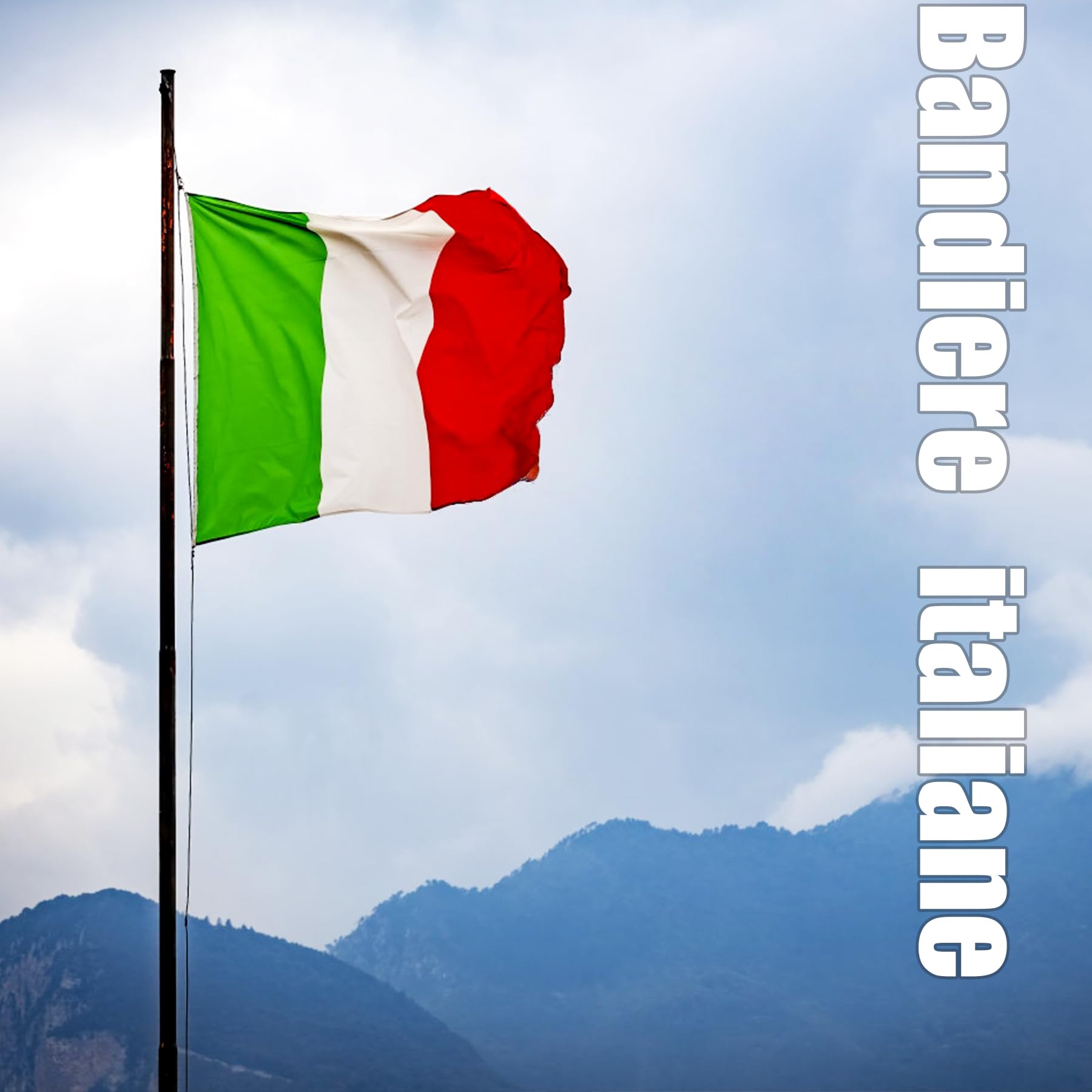 Bandiera Italia 90x150 cm Poliestere Resistente con Anelli Metallo 2 Pezzi