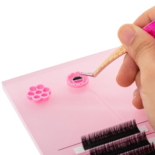 Miniatura 5 de Paleta de extensión de pestañas 3 en 1, bandejas de pestañas para extensión de pestañas, soporte de azulejos de pestañas acrílicas, soporte para