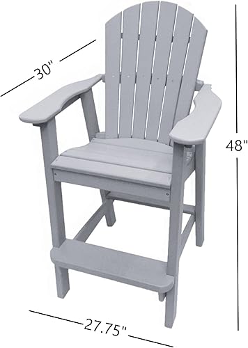 Miniatura 5 de Phat Tommy Juego de sillas de balcón de resina reciclada sillón Adirondack duradero y ecológico y mesa auxiliar extraíble Este mueble de patio es