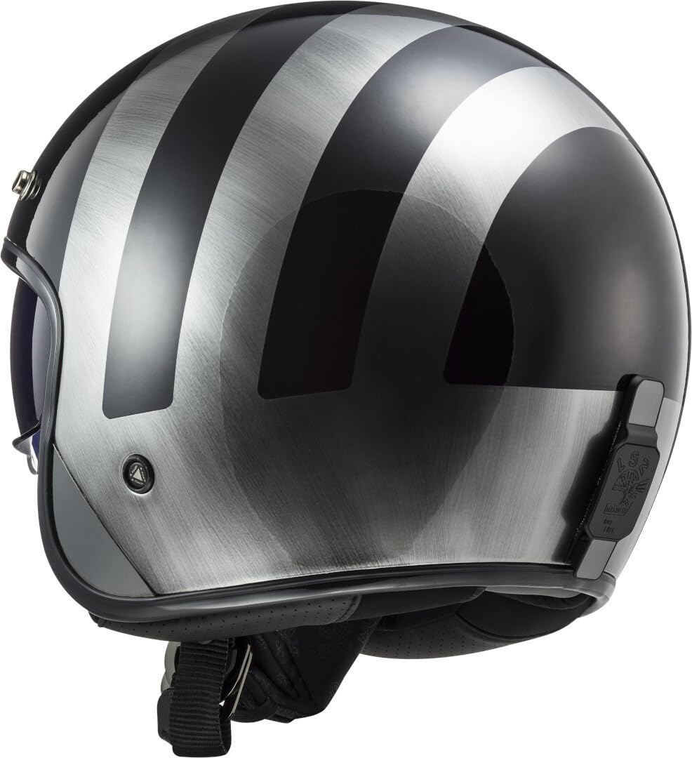 LS2, Jet-Motorradhelm BOB II LINES Gloss Black Jeans, XS