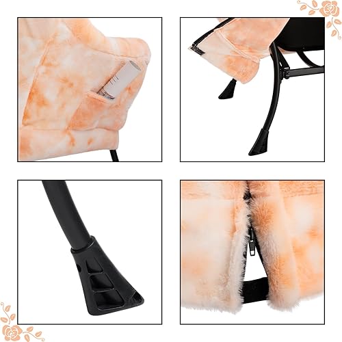 Miniatura 164 de HollyHOME - Silla perezosa grande de tela para sala de estar, silla de lectura, acogedora silla de descanso con reposabrazos, sofá de ocio, color