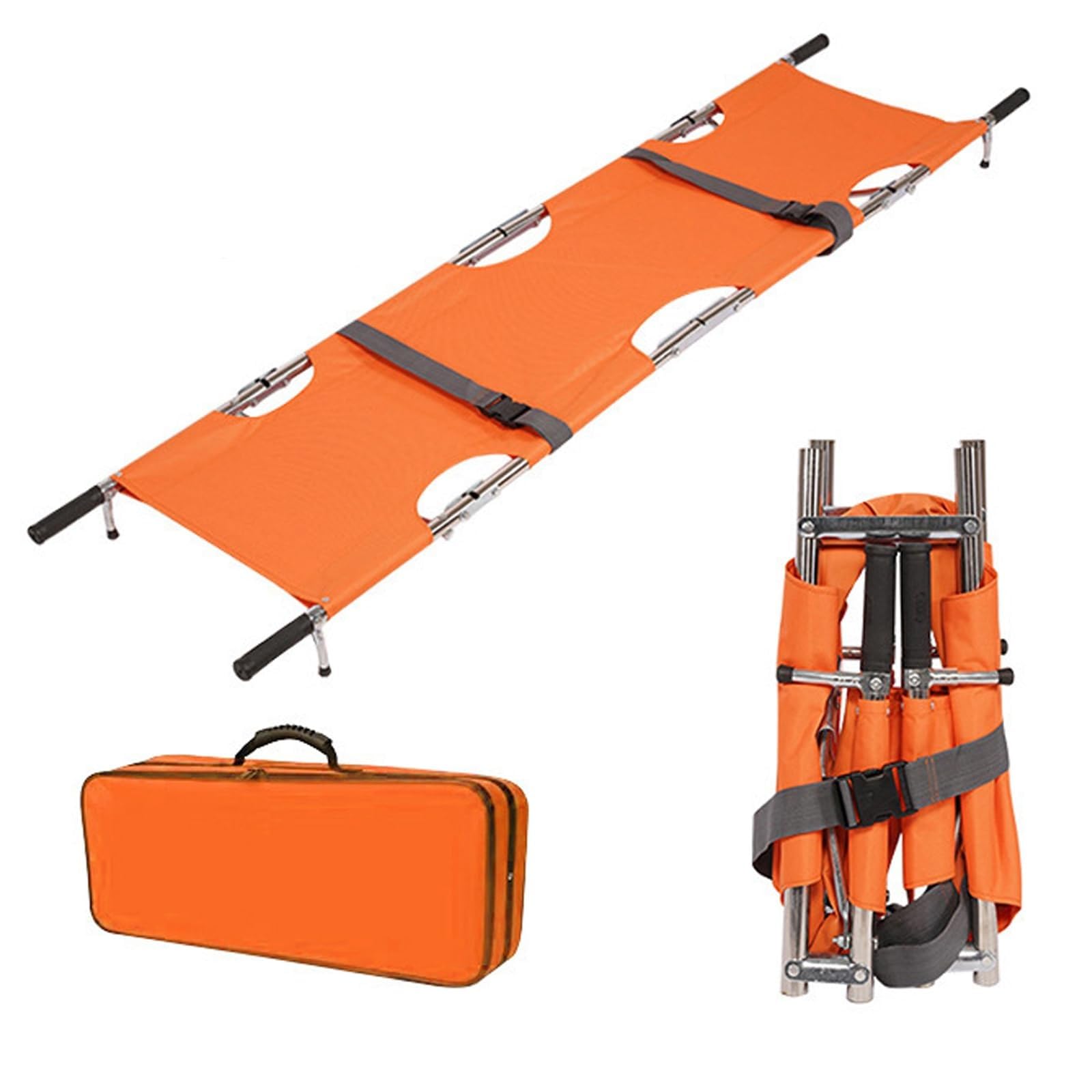 Camilla, Manta de Rescate Plegable, Camilla Profesional de Primeros Auxilios, Camilla móvil de Aluminio Resistente para Pacientes con Bolsa de Almacenamiento, para Res, Orange