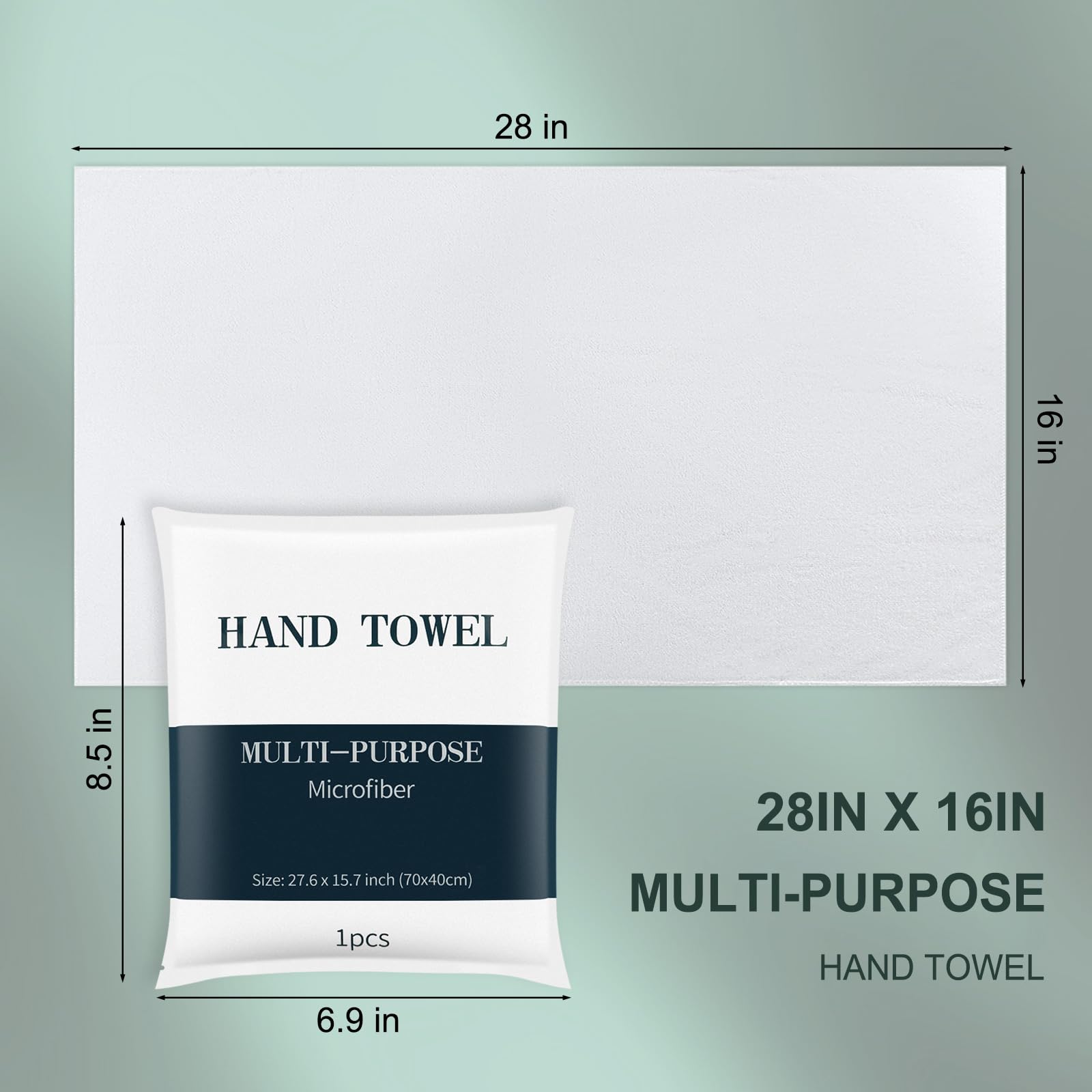 50 toallas de salón a granel de 16 x 28 pulgadas, toallas de microfibra envueltas individualmente, absorbentes, de secado rápido, toallas faciales para el cabello, para personas sin hogar,