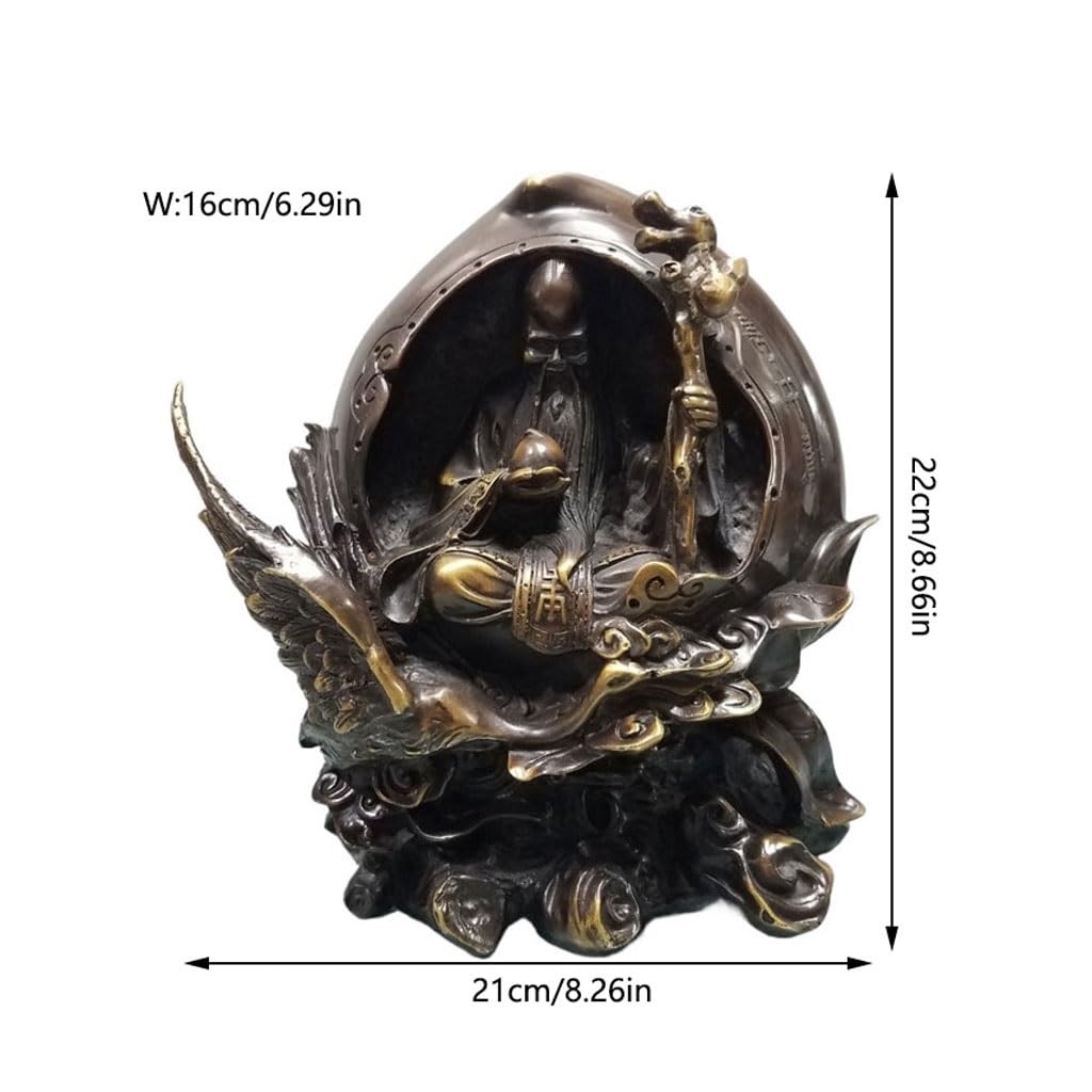 Posąg Buddy do wnętrz Fortune Feng Shui dekoracja mosiężna statua Bóg bogactwa posąg do dekoracji salonu Zen Medytująca statua Buddy Figurka Rzeźba (S)