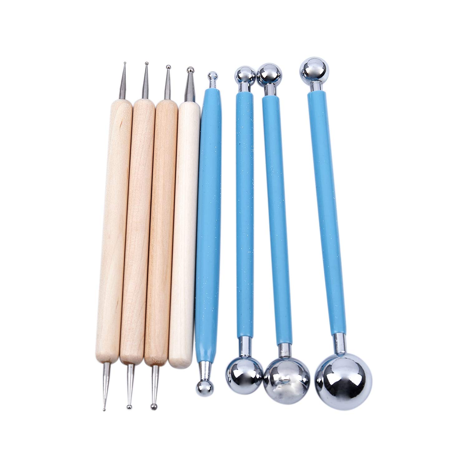 CTRLZS 8 Piece Ball Stylus Dotting Tools for Clay Pottery Ceramics Doll Modeling Paper Flowers