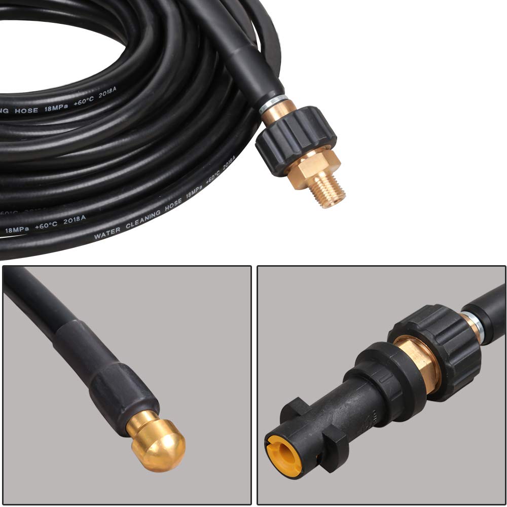 Manguera para limpieza de tuberías (180 bar, incluye adaptador para limpiador de alta presión (30 m)