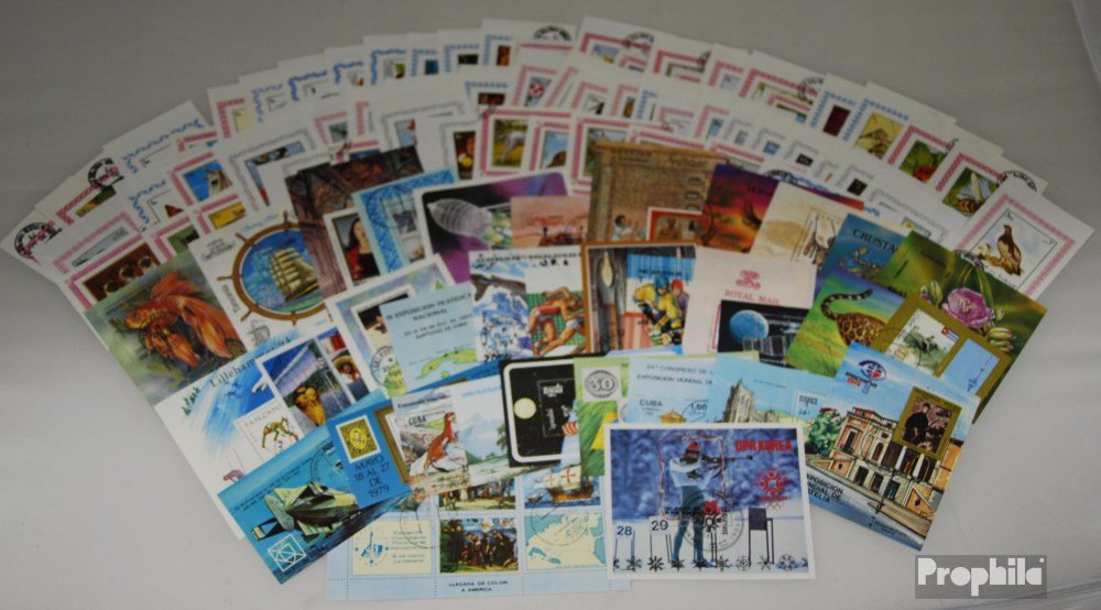 Prophila Collection all World 100 various minisheets fine used/cancelled and Sheetlet (Stamps for collectors)