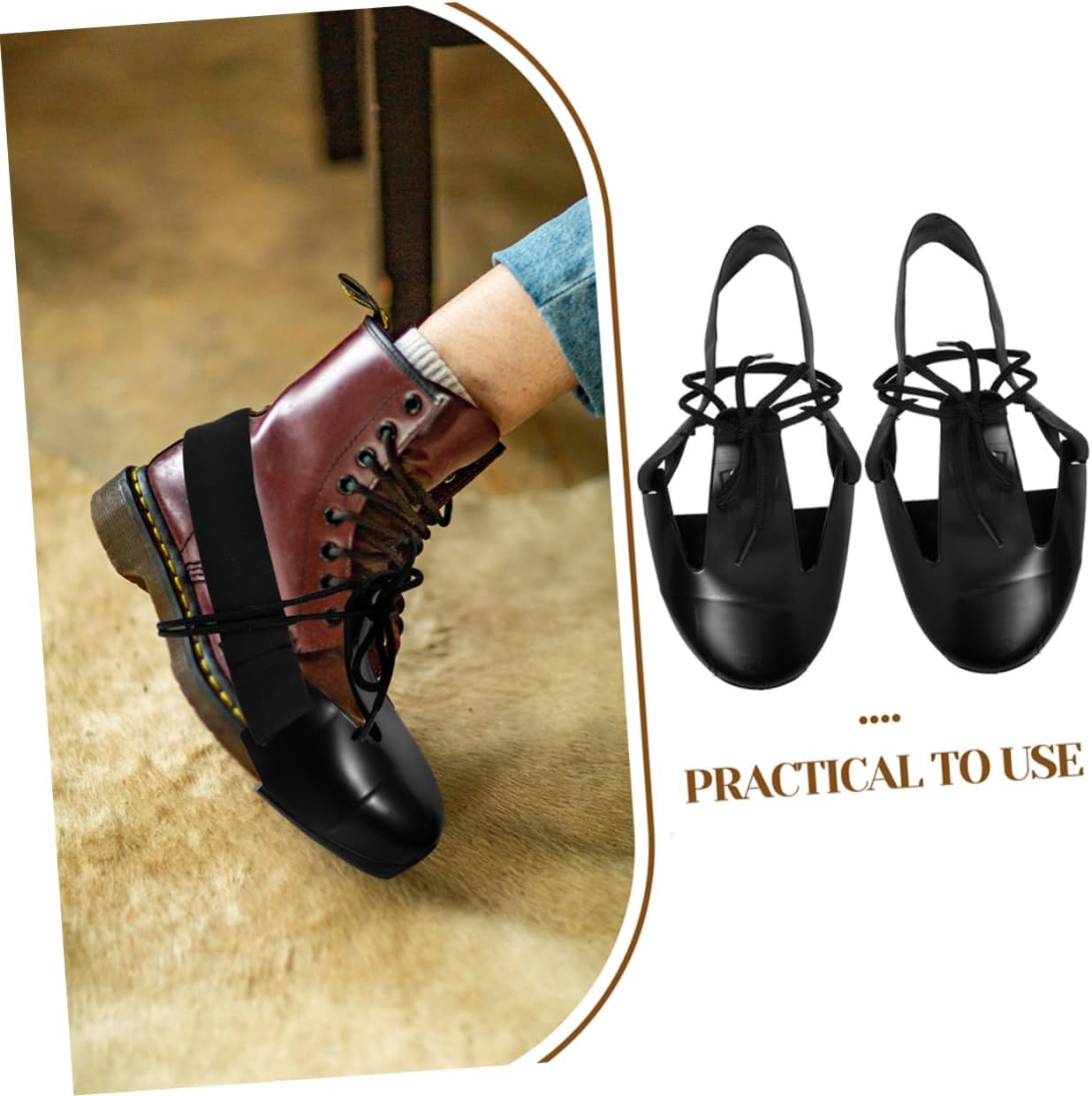 2Pairs Shoe Covers Safety Overshoes with Non Slip Sole Protective Caps for Construction and Industrial Use Footwear Accessories