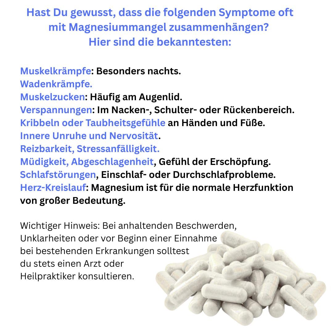 Magnesium Citrat 1080 (3x360) Pulver Kapseln organisches PREMIUM TRI-MAGNESIUMCITRAT. Elementar. OHNE ZUSATZSTOFFE. Schnelle Aufnahme. HOHE BIOVERFÜGBARKEIT. Nie mehr Magnesiummangel 27140-7
