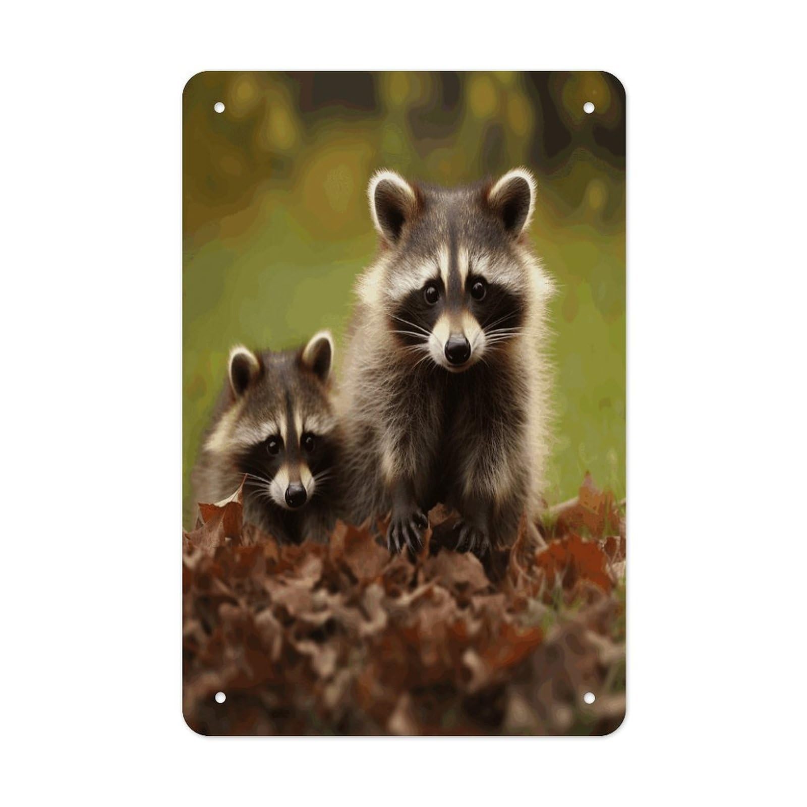 VstaDank Raccoon Metal Tin Signs Personalized Wall Art Prints Decoration Art Poster Funny Vintage Tin Sign Iron Sheet Painting Metal Signboard Decor Painting for Wall Decor