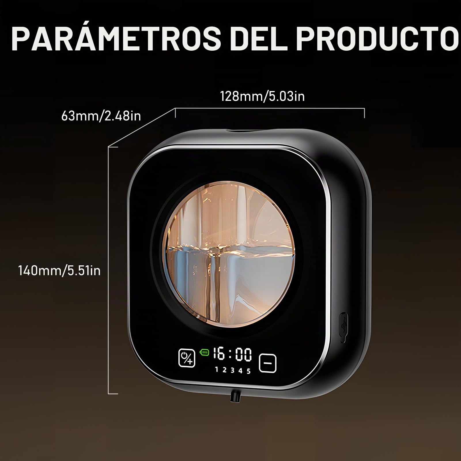 Dispensador Jabon Baño Automatico, 320ml Espuma Dispensador Dispensador Jabon Baño Pared Recargable con Lluminación Ambiental, Sin Contacto, 5 Niveles Ajustable, para Cocina, Baño, Hotel