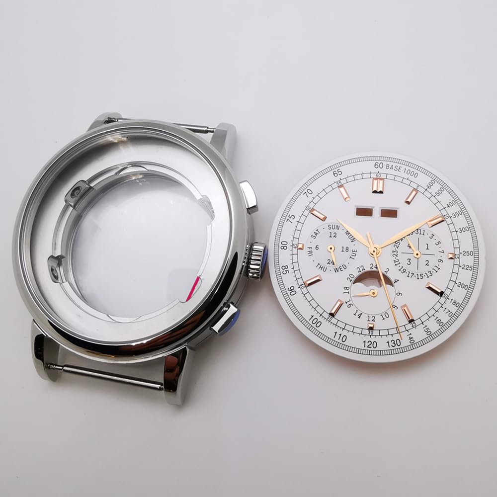 Pargues 42MM koperta zegarka ze stali nierdzewnej + tarcza + akcesoria do wskazówek pasujące mechanizmu ST1655