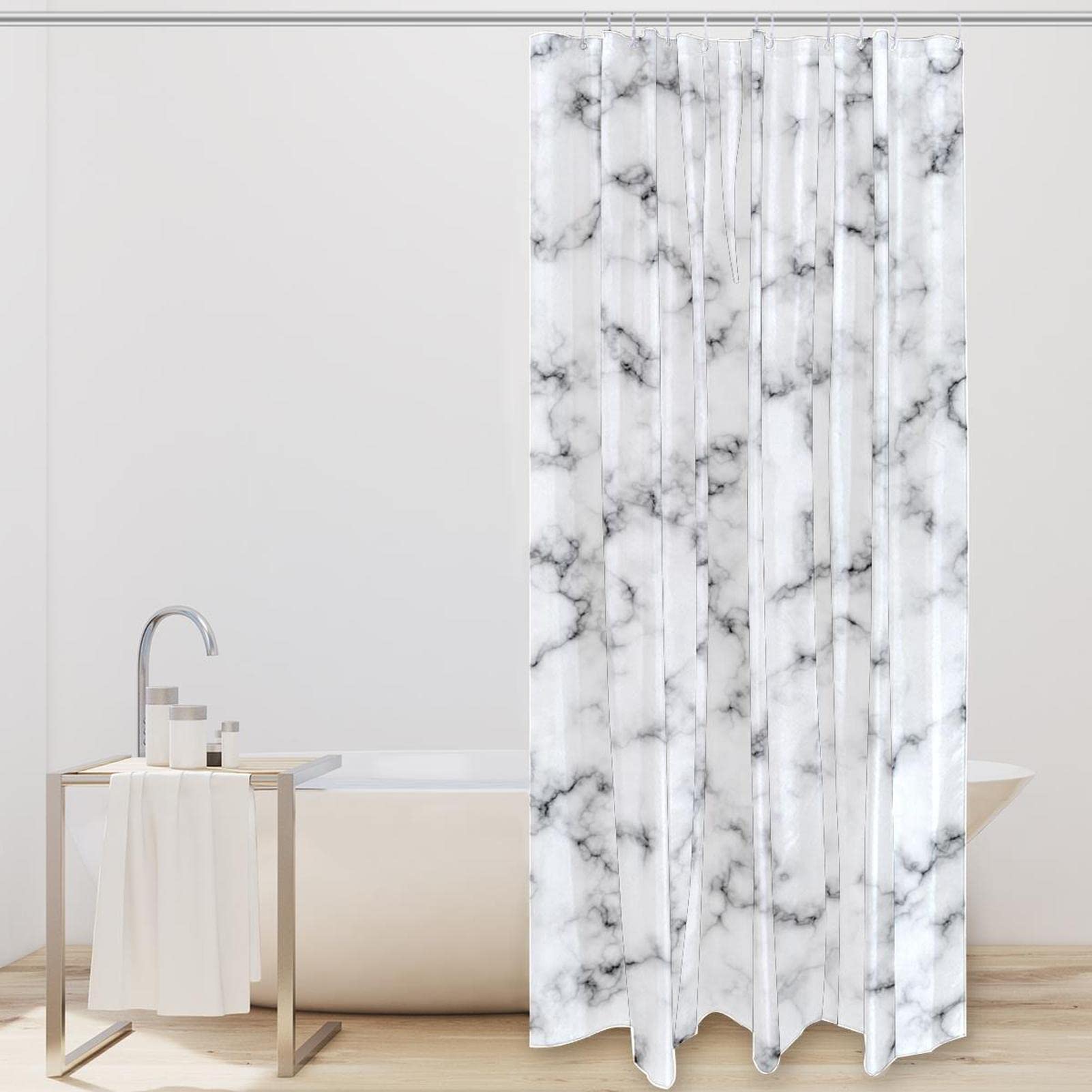 Tenda da doccia astratta disegnata a mano, per bagno, 152,4 x 183 cm, 168 x 183 cm, 183 x 183 cm