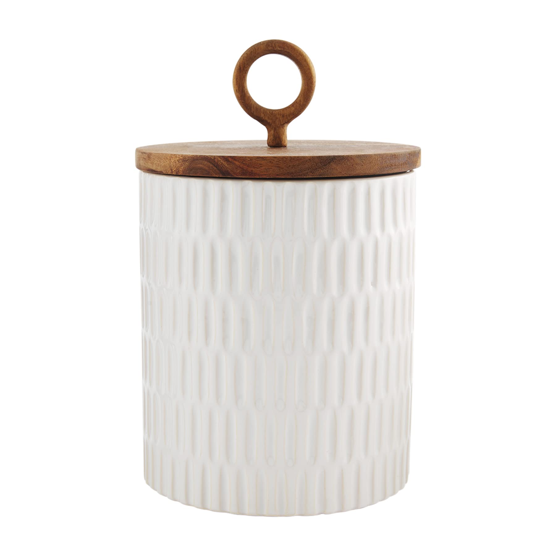 Amazon.com: Mud Pie Stoneware Canister Set, Cream, small 8