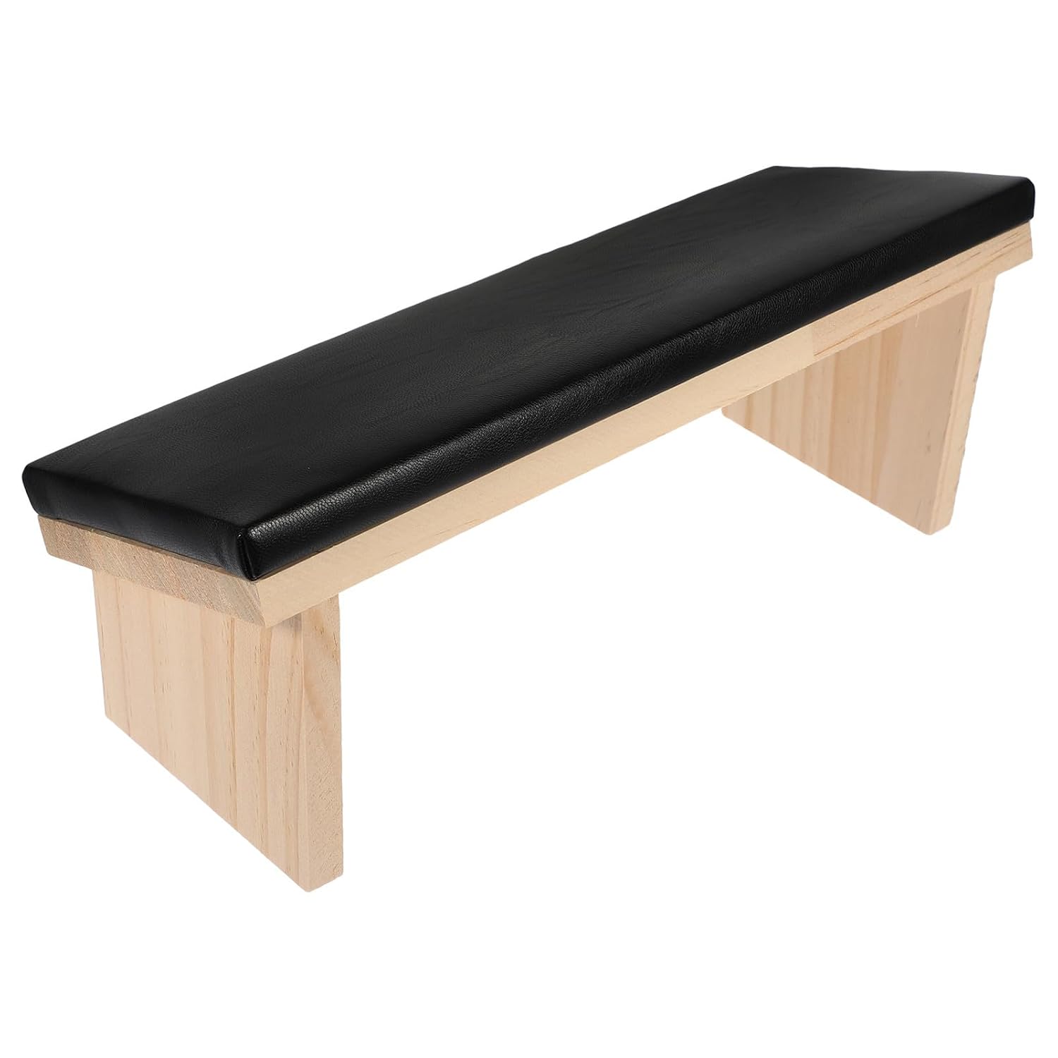 Ergonomic Nail Hand Rest Pillow with Faux Leather Surface and Wood Base Easy to Clean Manicure Hand Rest Support for Nail Art Setting