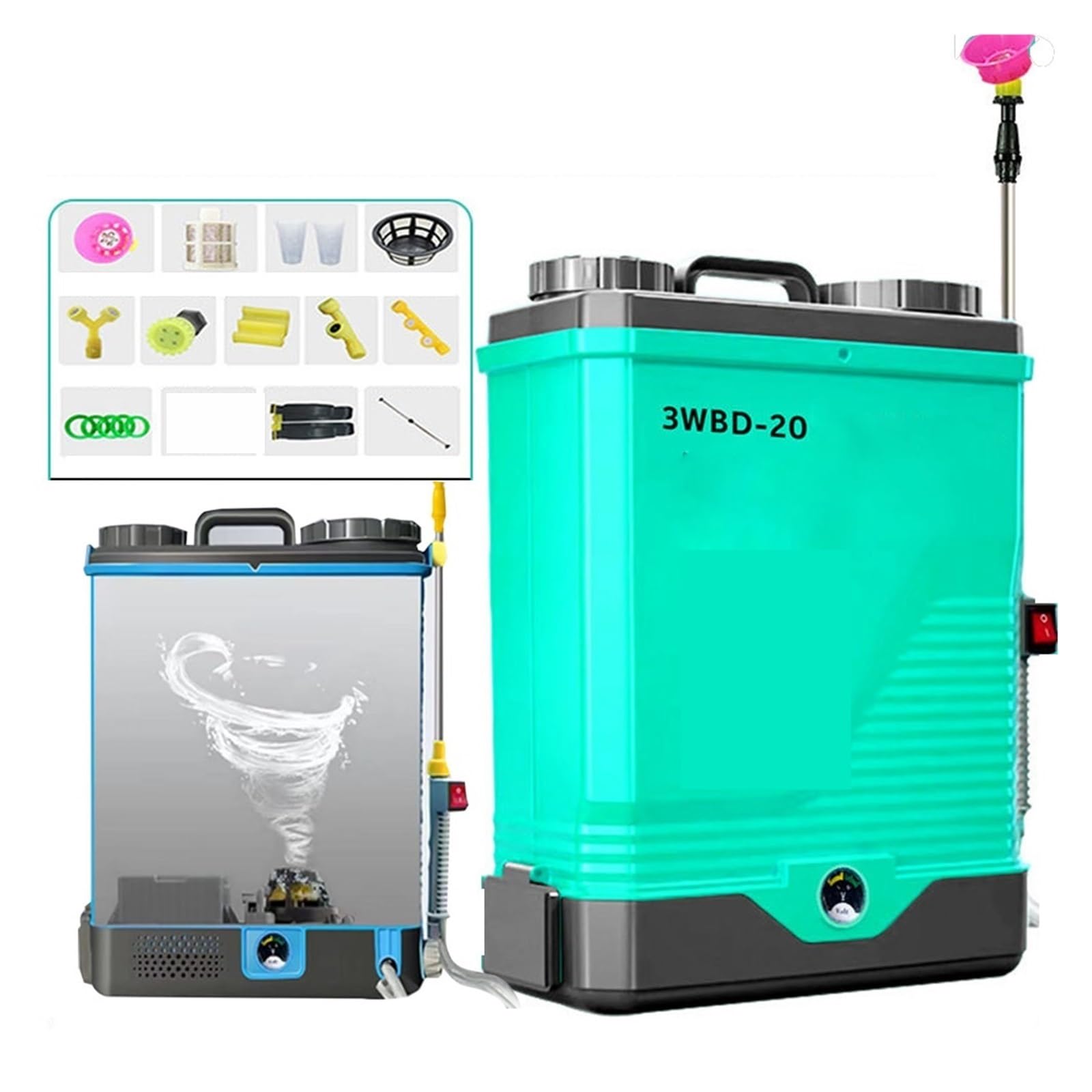 Pulverizador eléctrico de mochila, nebulizador de pulverización de alta presión con batería de litio, herramientas de jardín for agricultura agrícola con agitación ,Multifunción(12A With stirring)