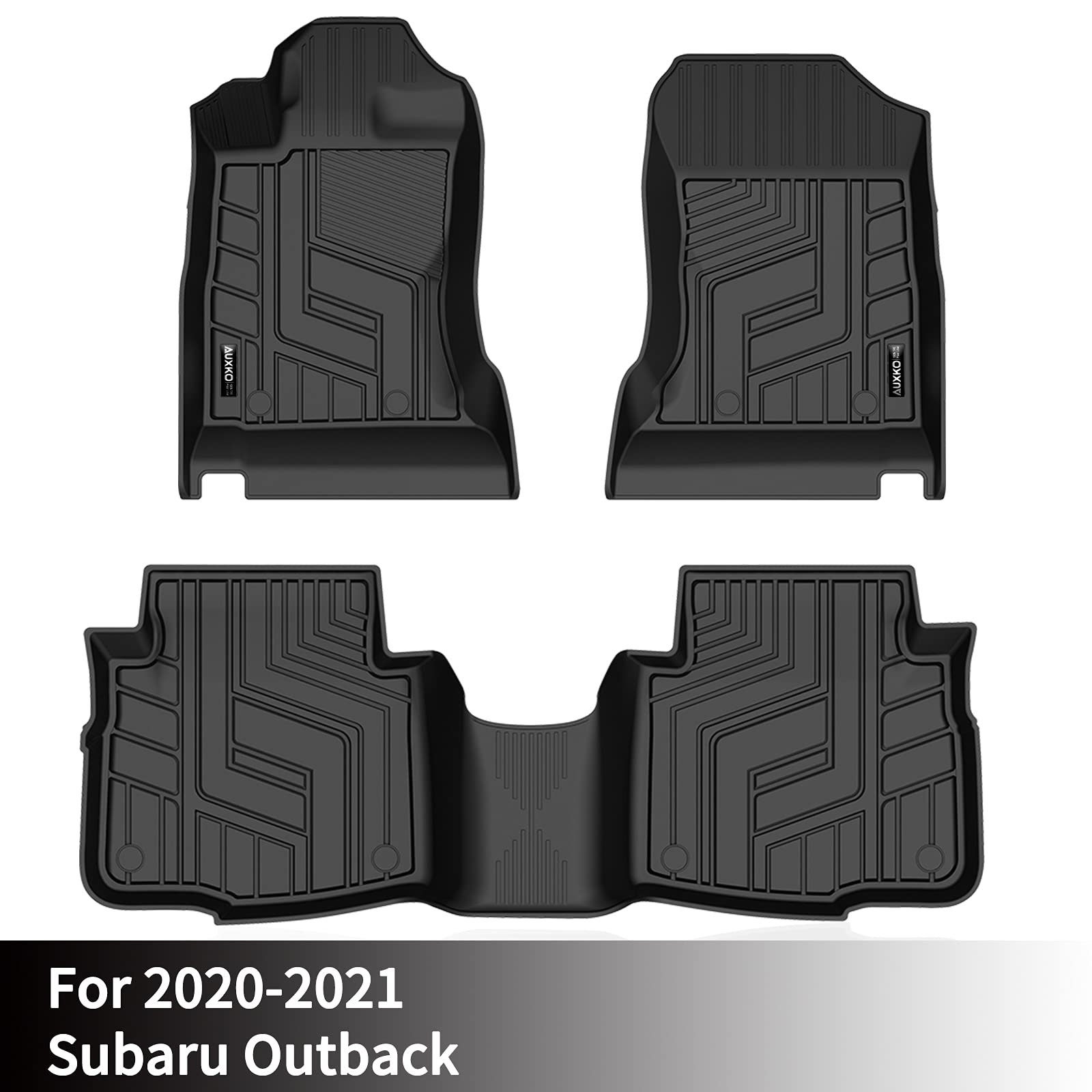 Auxko All Weather Floor Mats for 2020-2022 Subaru Outback Legacy Rubber TPE All Season Washable Flexable Heavy Duty 1st & 2nd Row Black