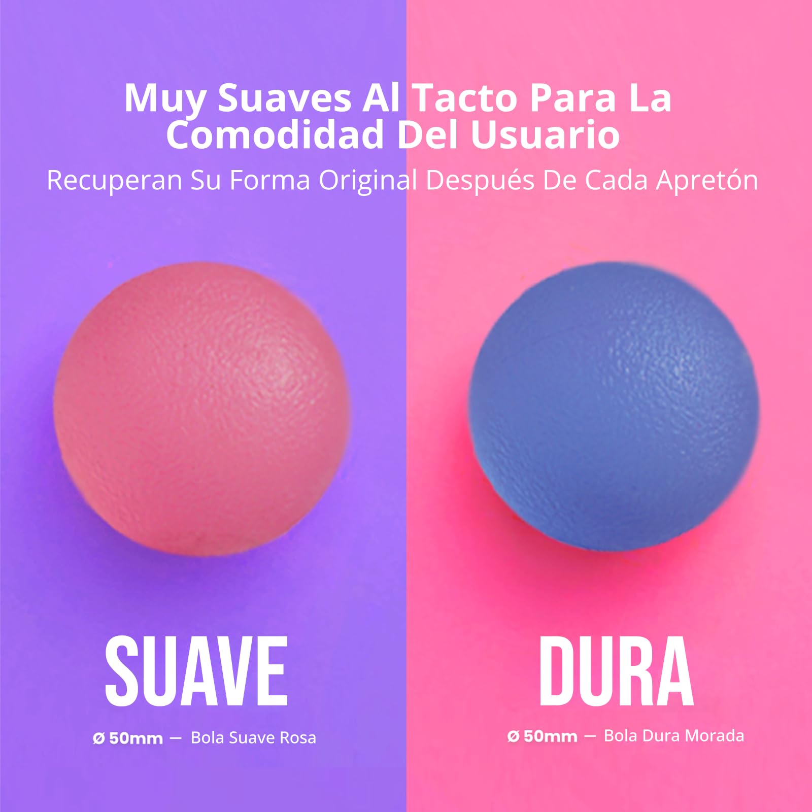 ResultSport Pelota Antiestres Juego de 2 Bolas de Gel Terapéuticas para Ejercicios de Mano Adultos Alivio Artritis Rehabilitación
