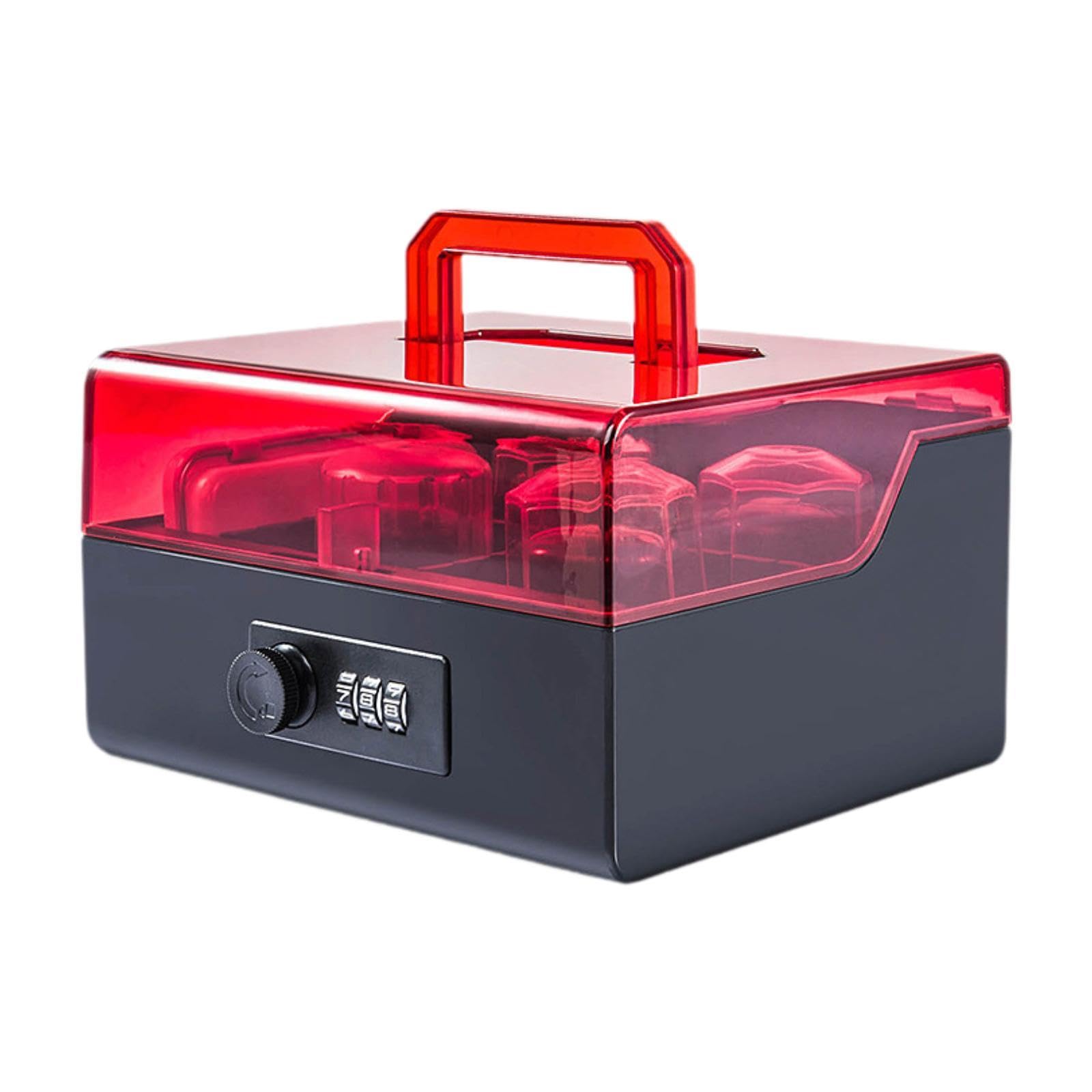 LR Decor E-Shop Seal Storage Case with Transparent Flip Cover Professional Stamper Organizer Black Red-image-28