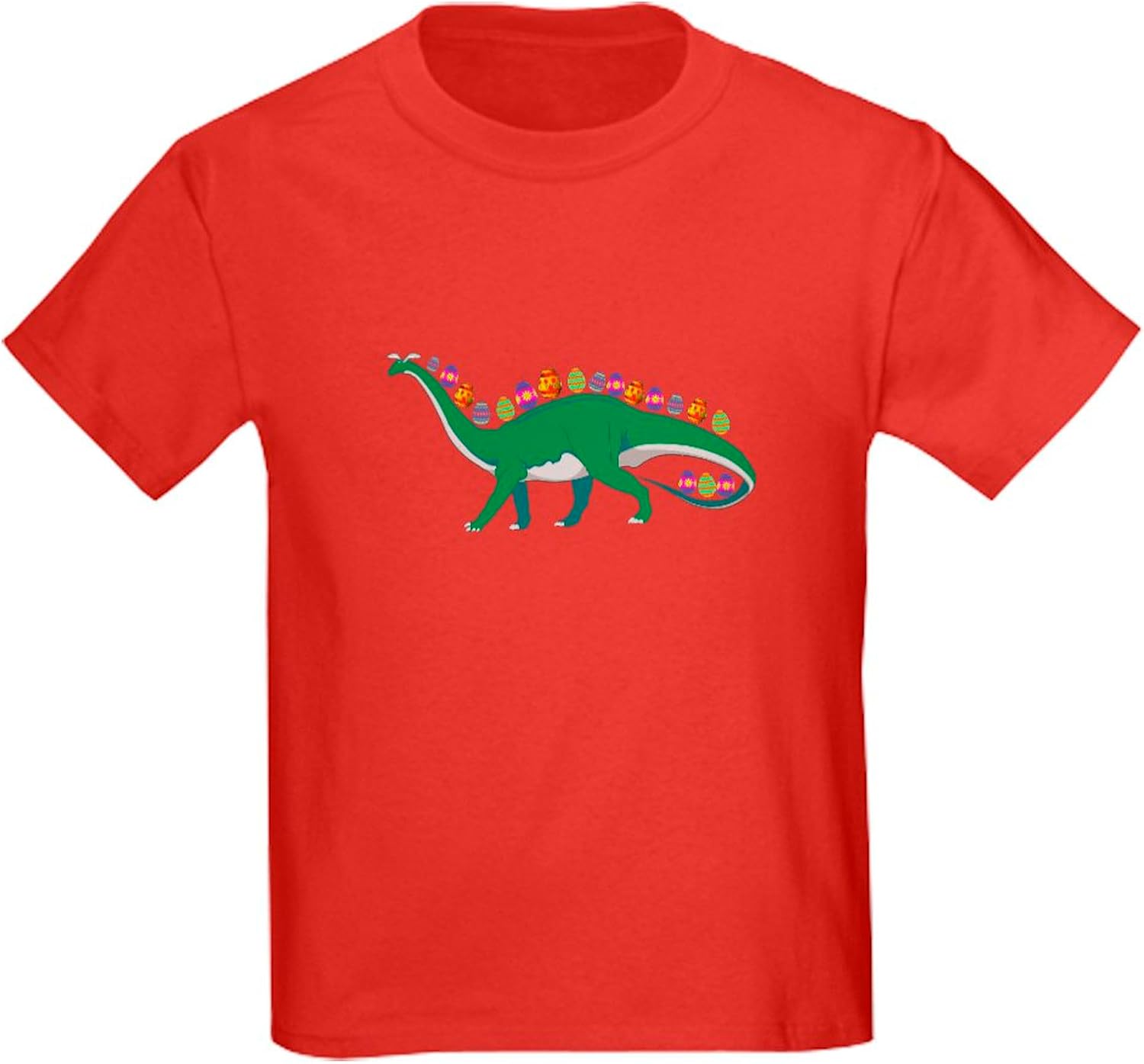 CafePress Dinosaur with Easter Eggs and Bunny Ears G T Shirt Kids Dark Cotton T-Shirt