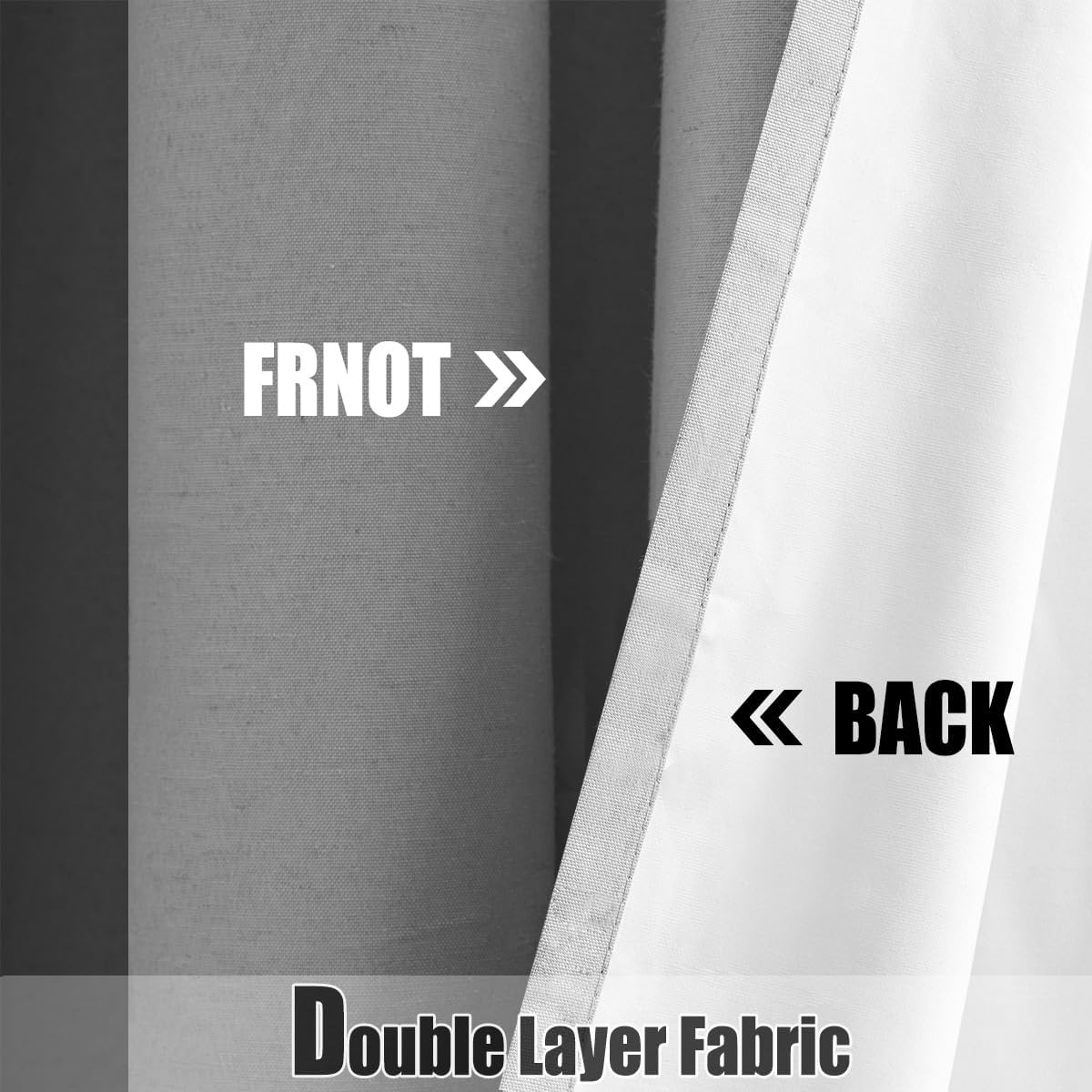 Jubilantex Grey Linen Blackout Curtains 100% Blackout Curtains & Drapes 2 Panels 108" Long for Bedroom Living Room Thermal Linen Coating Window Drapes Noise Reduction Grommet Top, 54"x108"