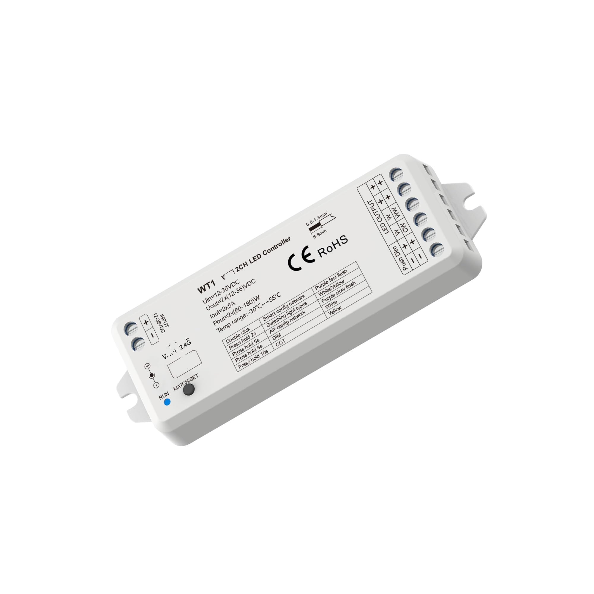 Gradateur LED WT1 12-36V avec variation fluide sans scintillement