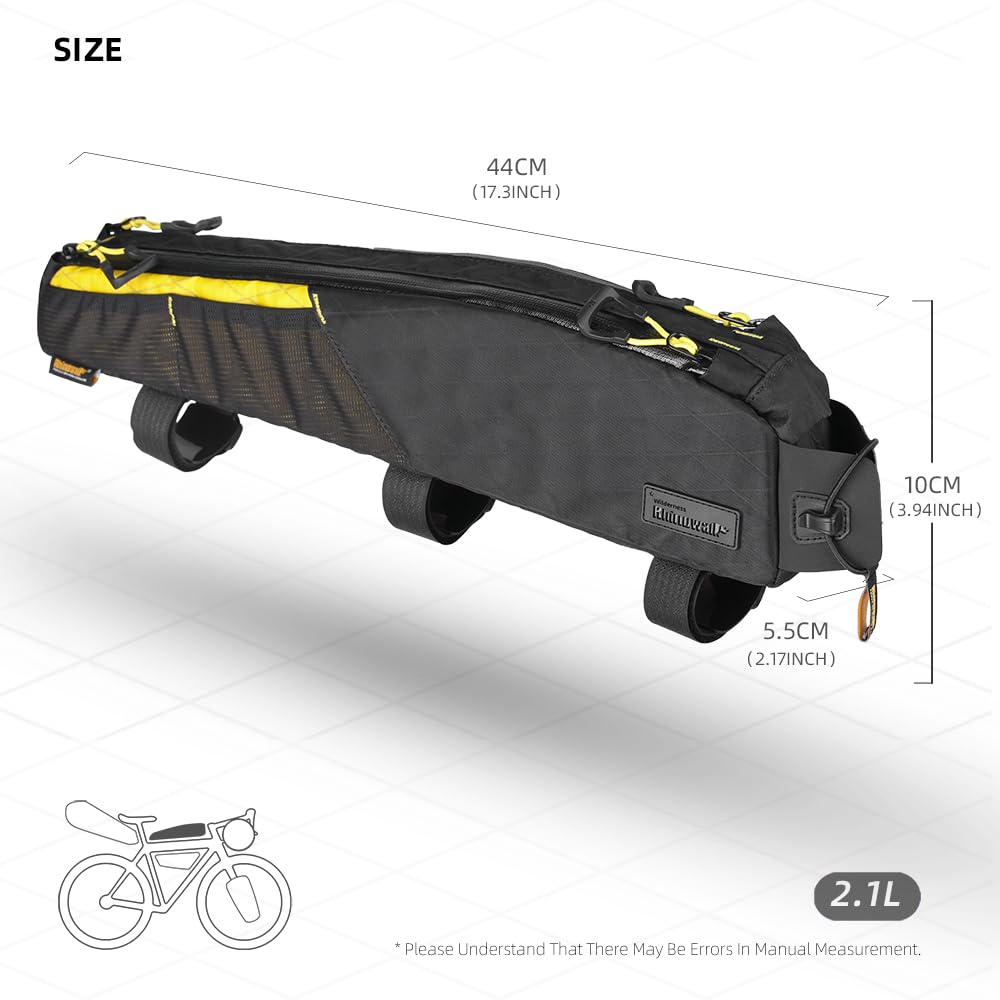 Rhinowalk Fiets Top Tube Bag Bike Frame Bag Volledig Waterdichte en Stabiele Fiets Frame Tas Fietstas Professionele Fietsen Accessoires voor Mountainbike - Zwart Rhinowalk Fiets Top Tube Bag Bike Frame Bag Volledig Waterdichte en Stabiele Fiets Frame Tas Fietstas Professionele Fietsen Accessoires voor Mountainbike - Zwart