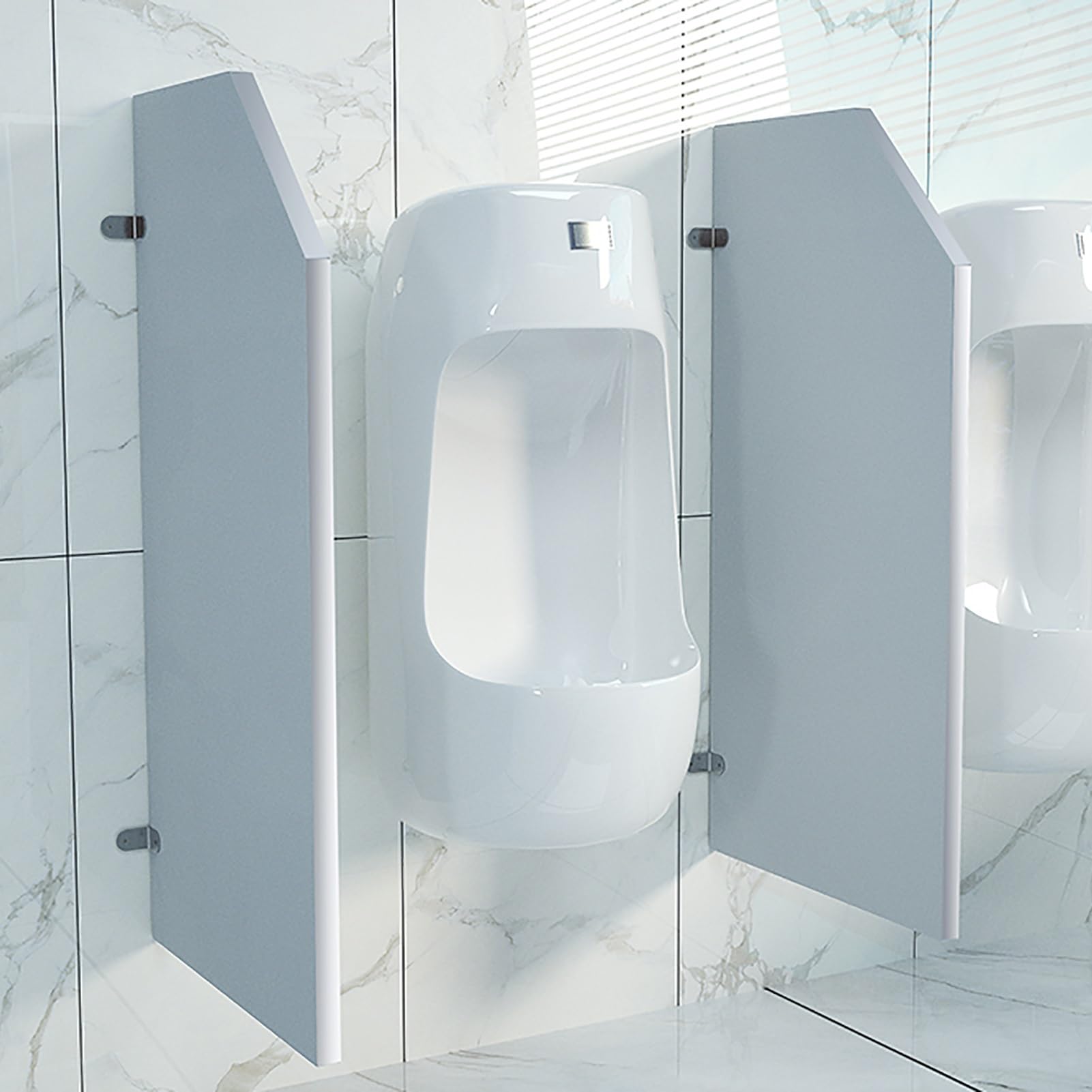 Urinarios sin privacidad solucionados con esta partición de pared para baños públicos
