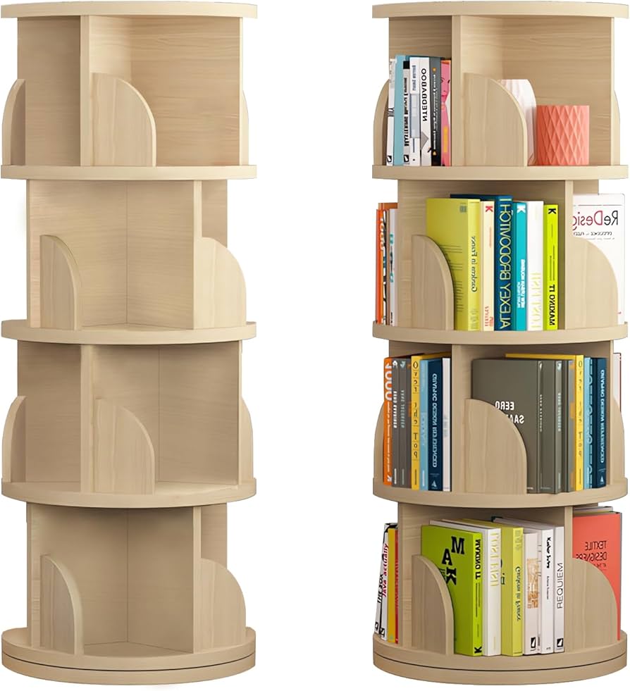 Amazon|Fuwata 本棚 回転式本棚 4段 大容量 直径46CM 漫画絵本棚 Amazon|Fuwata 本棚 回転式本棚 4段 大容量 直径46CM 漫画絵本棚