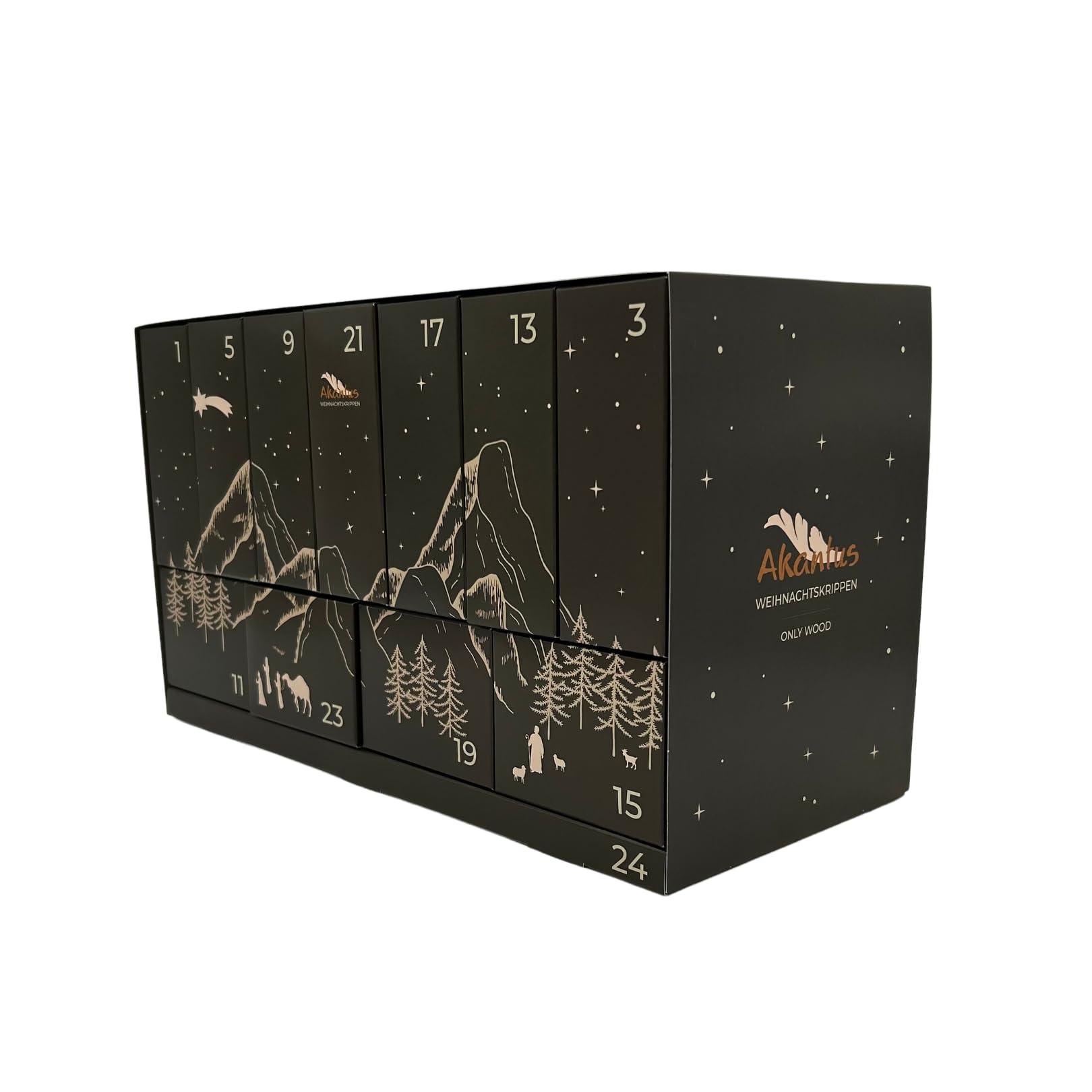 Weihnachtskrippen Adventskalender 2025 (Holz natur)