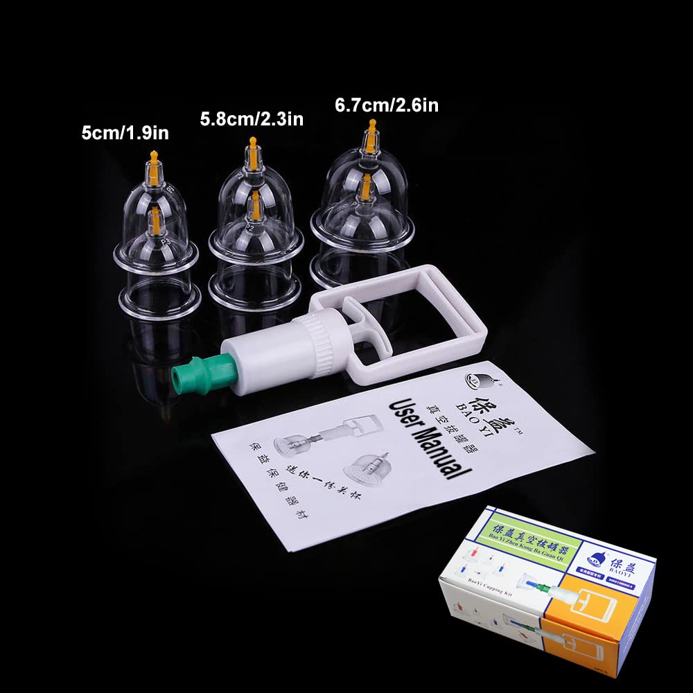 Hsthe Sea Chinese Cupping Therapy Set, 6 Vacuum Air Suction Cups with Pumping Handle - Image 2