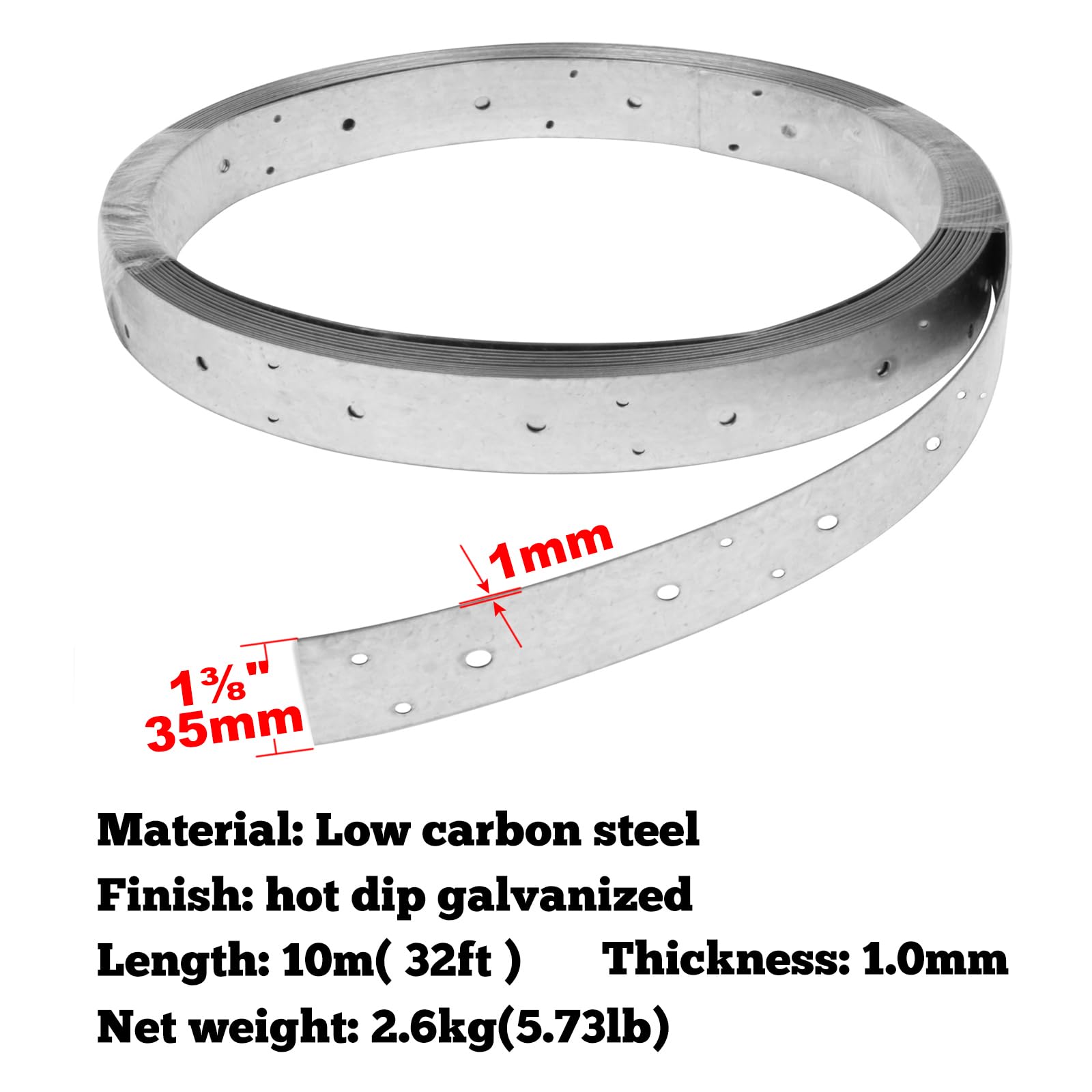 Amazon.com: GBGS 32ft Galvanized Perforated Strap Tie Brace