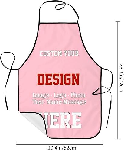 Miniatura 2 de Delantales unisex personalizados para hombres y mujeres, delantales personalizados con tu propio logotipo de equipo, imagen y nombre de texto