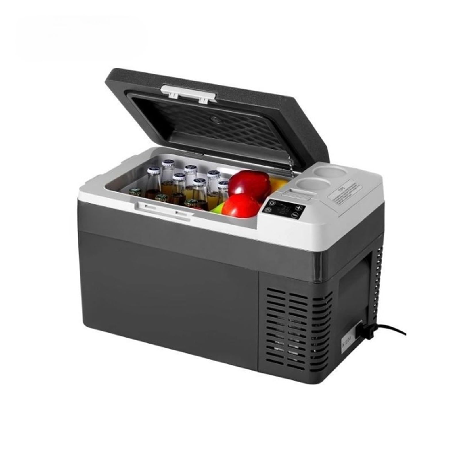 Refrigerador for Auto de 25L con reposabrazos, congelador de una Sola Zona, Rango Ajustable de -20 °C a 20 °C, 12/24 V CC y Enfriador de Hielo.