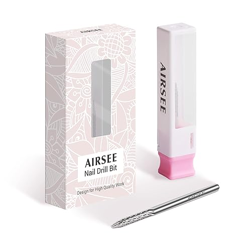 Miniatura 9 de AIRSEE Taladro de uñas eléctrico portátil profesional Efile Kit de taladro de uñas para uñas de gel acrílico, morado + carburo de tungsteno, broca
