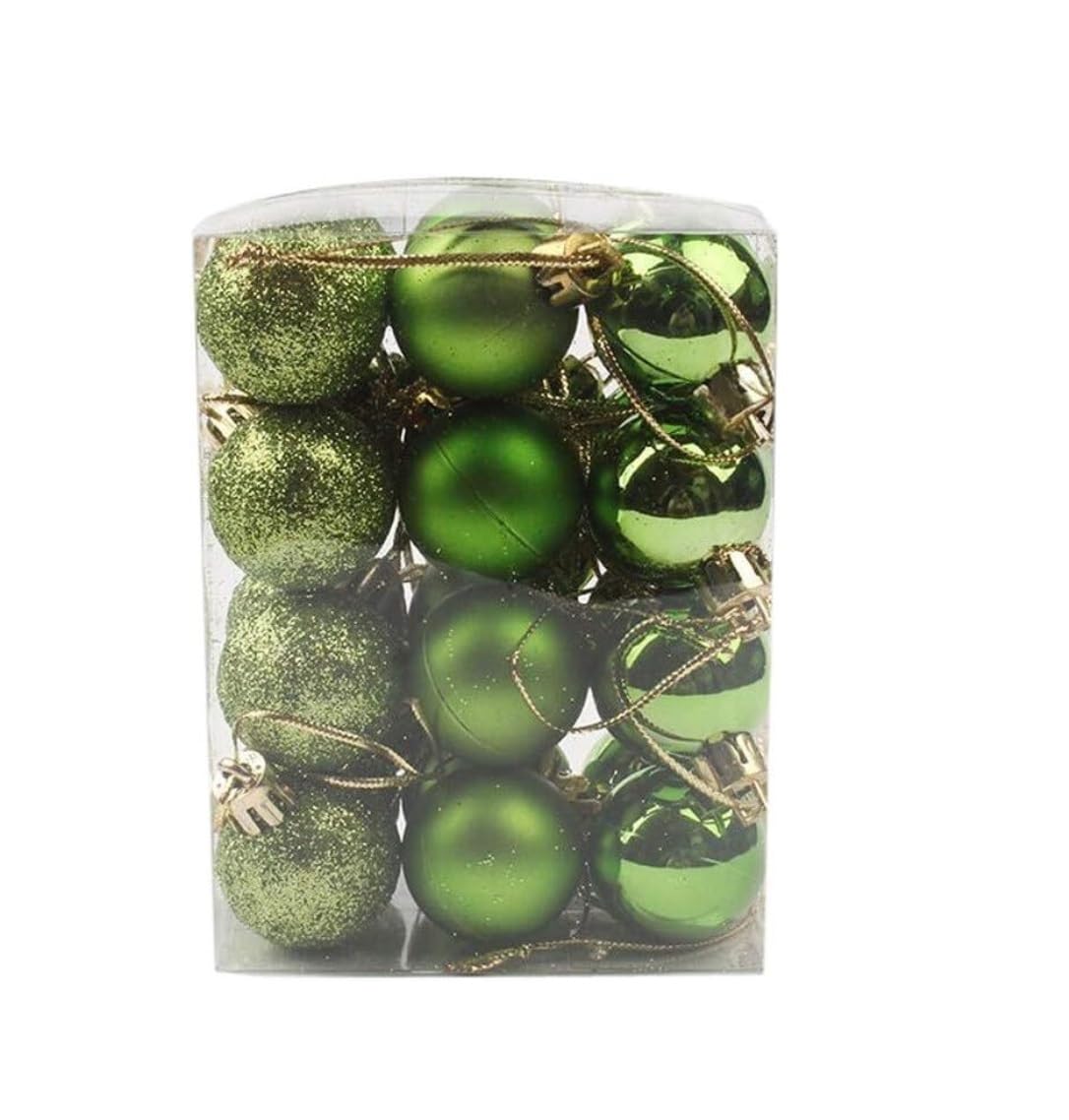 Palline Di Natale Vacanze 24 Palline Di Natale, Decorazioni Natalizie In Plastica, Ornamenti Per Interni Ed Esterni Per Feste Appese All'albero Decorazioni Natalizie(Grün)