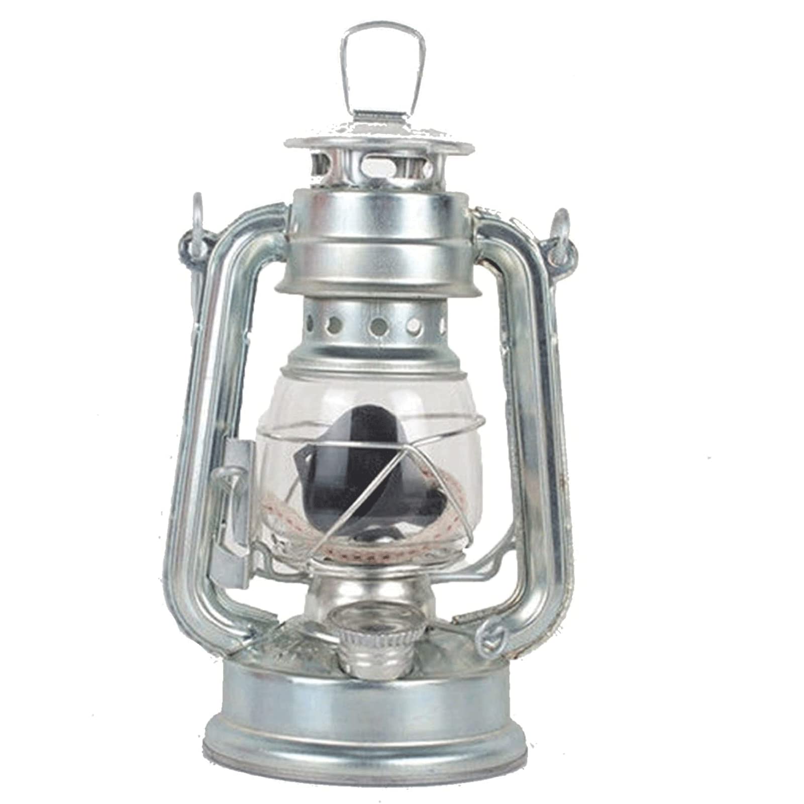 Oil Lamp Lantern Retro Kerosene Lamp for Power Outages Vintage Metal Glass Lampshade Oil Lamp Burning Lantern Hanging Windproof Hurricane Lantern Outdoor Camping Emergency Light Patio Decoration