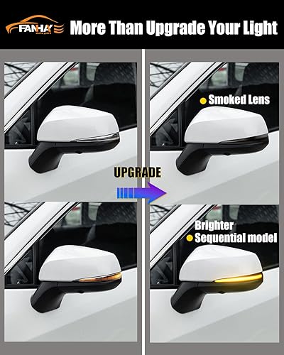 Miniatura 5 de Espejos laterales LED, indicador de luces direccionales dinámicas secuenciales para Toyota Tacoma 2019-2022 RAV4 XA50 2020-2022 Highlander XU70