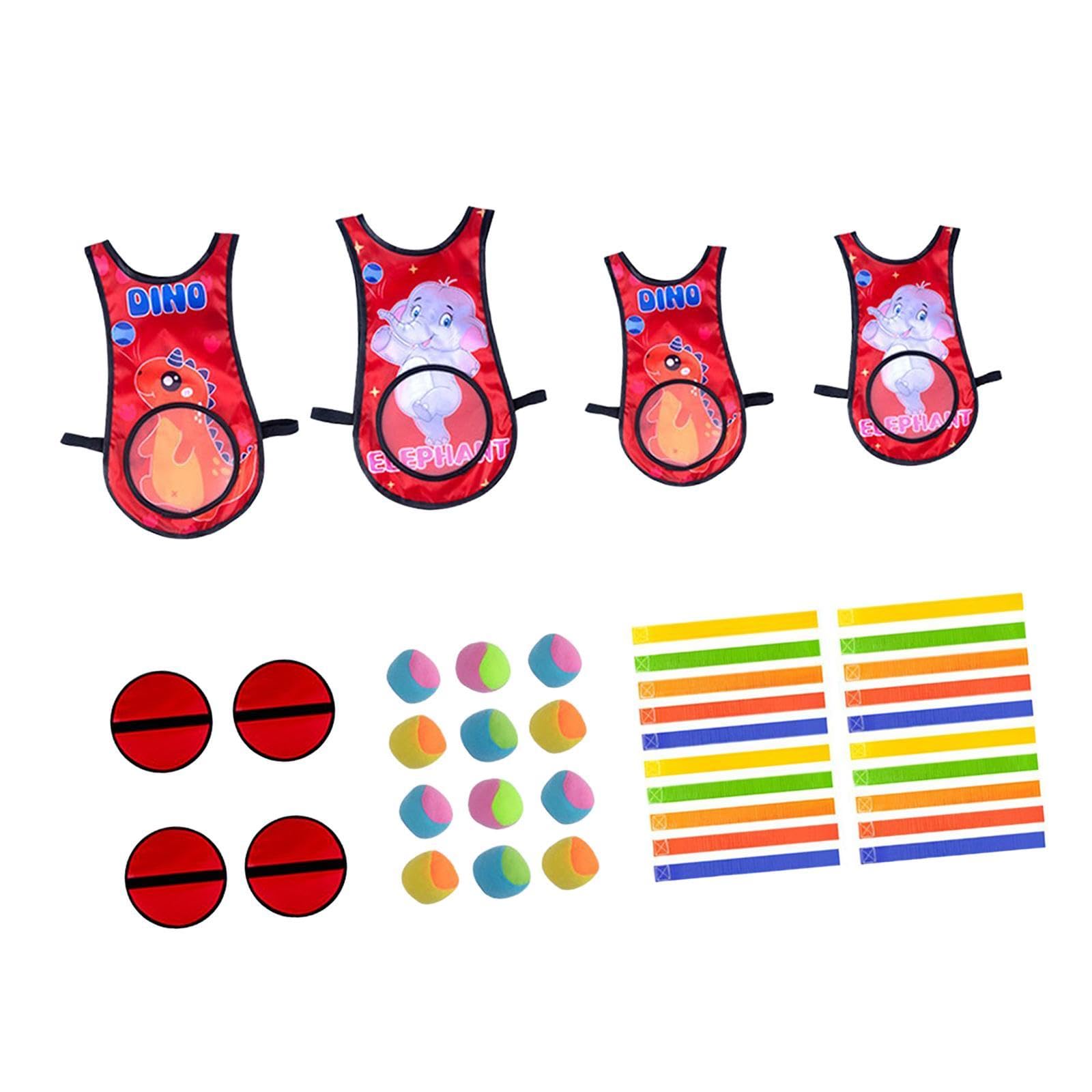 Völkerball Spielset für Kinder Und Erwachsene mit Schlägern Und Weste, Indoor Und Outdoor Aktivitäten, Werfen Und Spielen für Den Kindergartenhof, Rot
