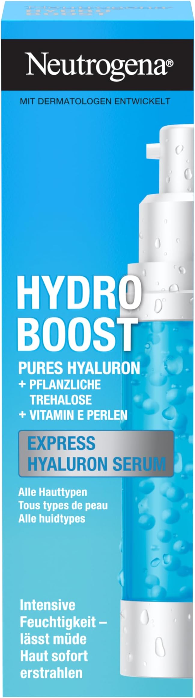 Neutrogena Hydro Boost Hyaluron Serum, Aqua Pearls with Vitamin E and Hyaluronic Acid, for Dry Skin, 30 ml