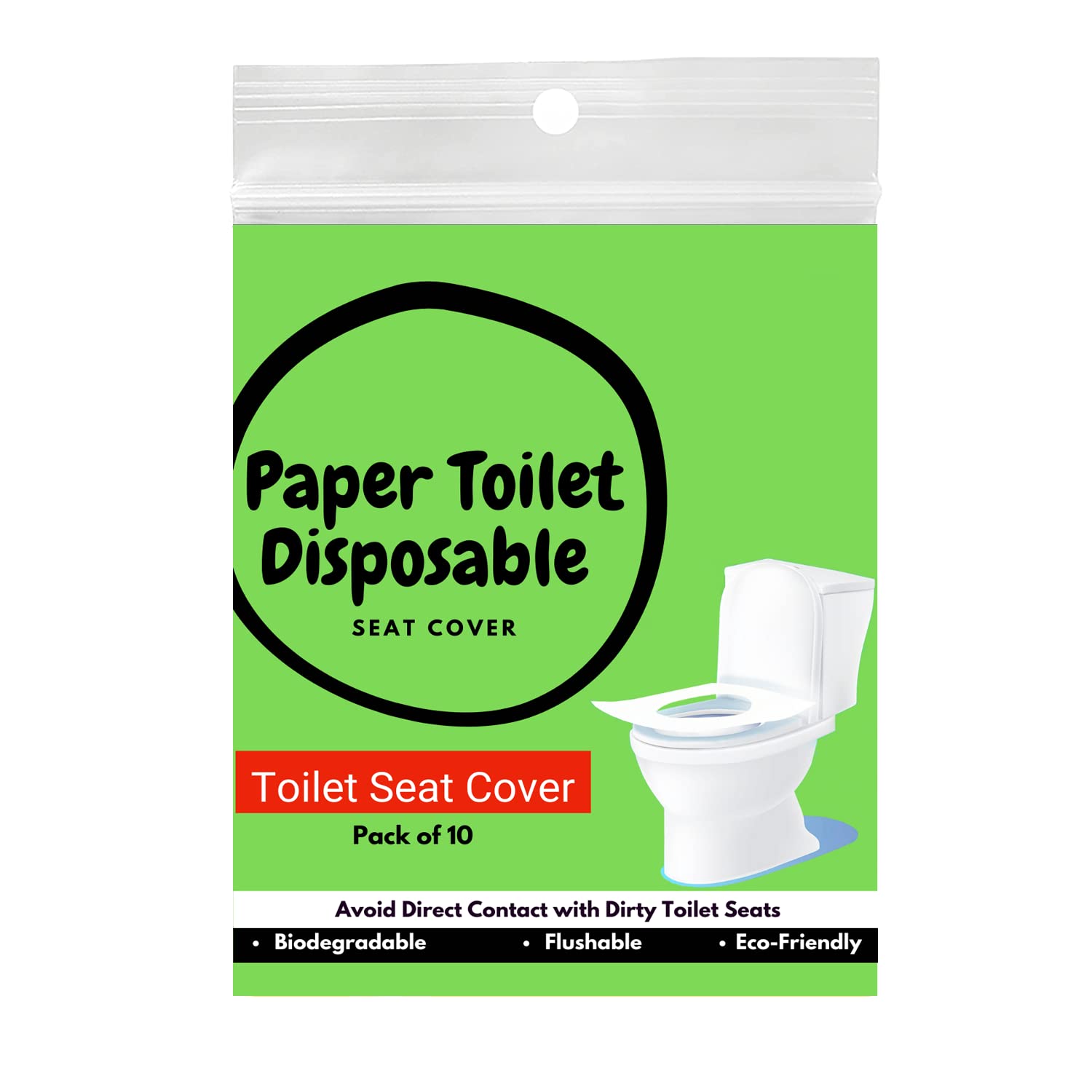 Guardian Disposable Toilet Seat Cover, 10 Sheets | Prevent Direct Contact Unhygienic Seats | Easy to Use and Dispose, Flushable Paper DTDCG Pack of 1