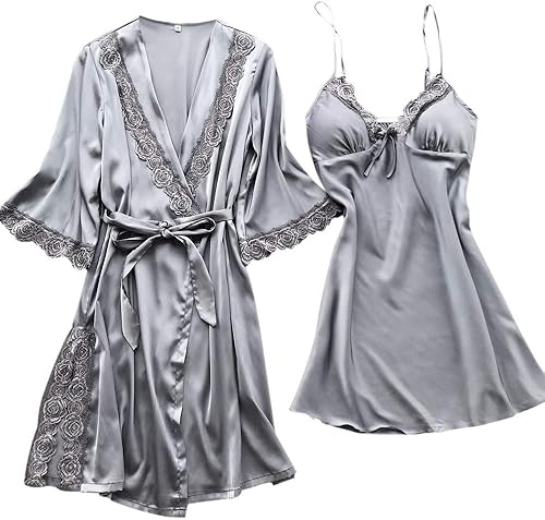 Pijama de seda para mujer, conjunto de pijama sexy para mujer, pantalones cortos, vestidos de noche sexys para mujeres adultas, algodón