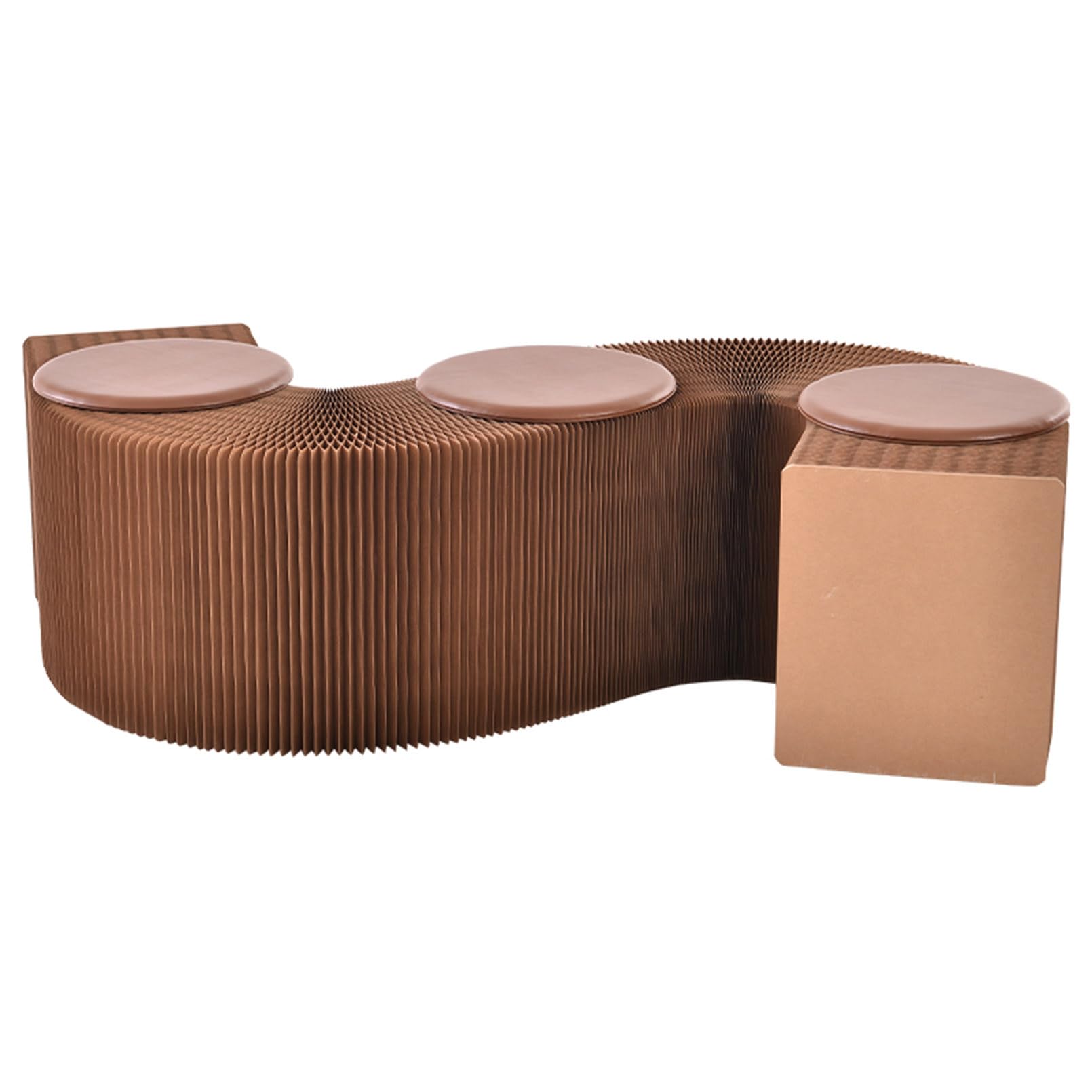 LMMIAOZ Foldable Paper Stool Sofa Chair Bench Multi Functional Footrest for Living Room Entryway Hallways and Bedrooms Brown