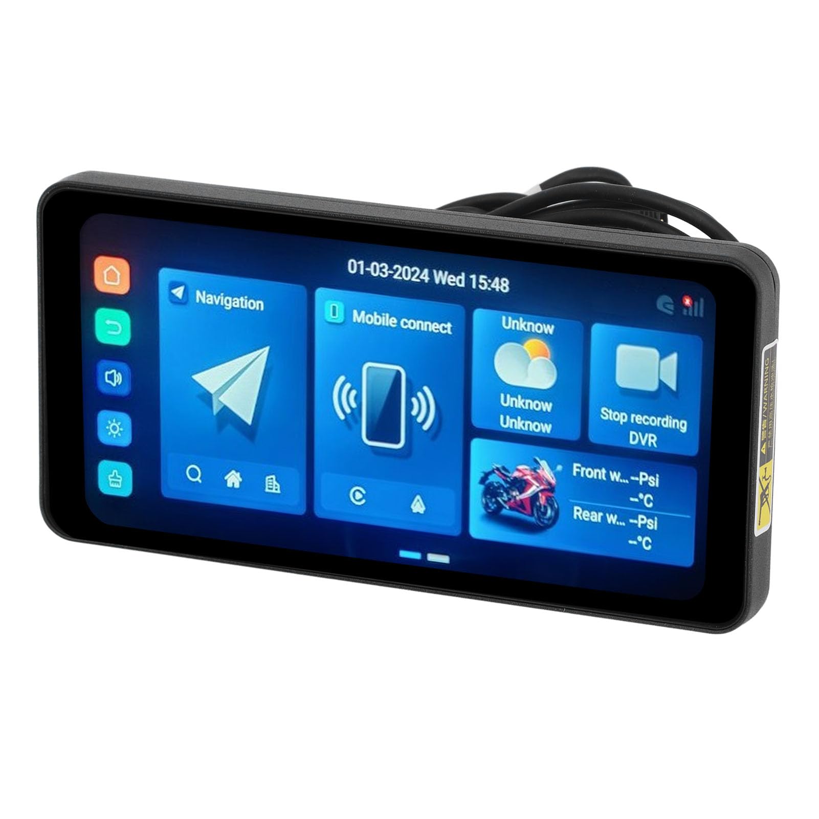 KIMISS Sistema de Navegación GPS para Motocicleta Pantalla de 7 Pulgadas para Conducción Diaria Pantalla Impermeable y de Alta Resolución ConectividadDual
