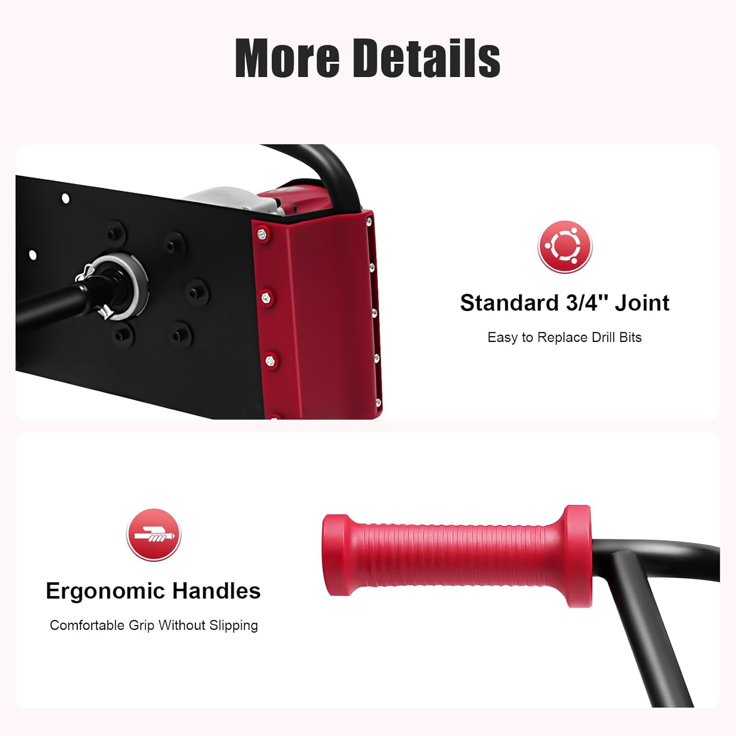 1500W Electric Post Hole Digger with 6-Inch 4-Inch Auger Bit, Electric Auger Digging Drill Adjustable Speed, Earth Augers Drill Post-Hole Diggers for Post Digging Tree Planting