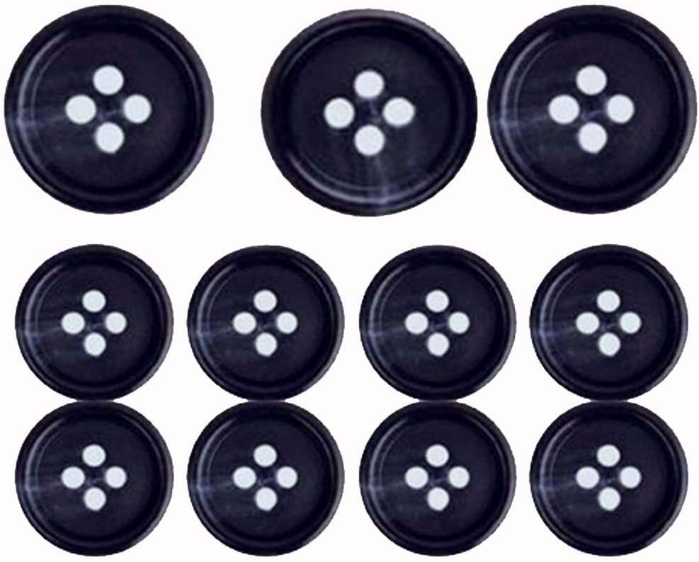 Navy Blue, Premium Suit Button Set- 11 Piece Set